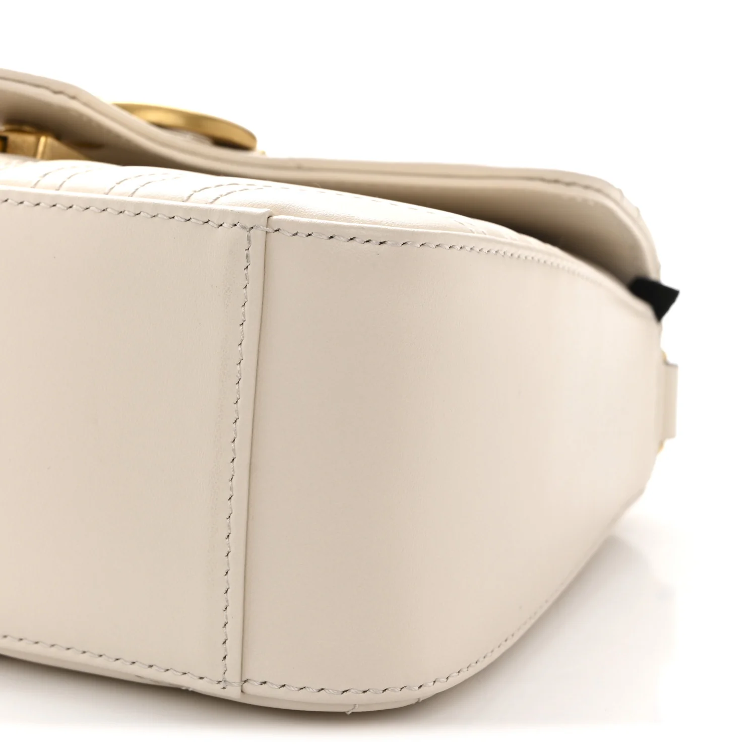 Calfskin Matelasse Mini GG Marmont Top Handle Shoulder Bag White - Image 11