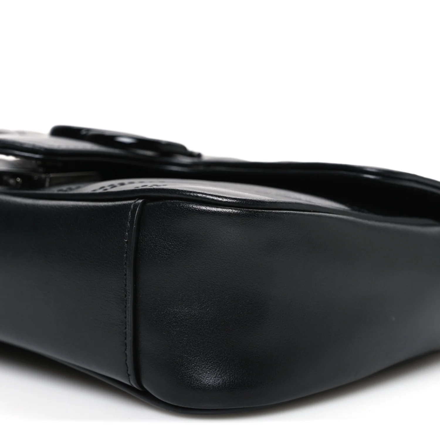 Calfskin Matelasse Monochrome Mini GG Marmont Shoulder Bag Black - Image 10