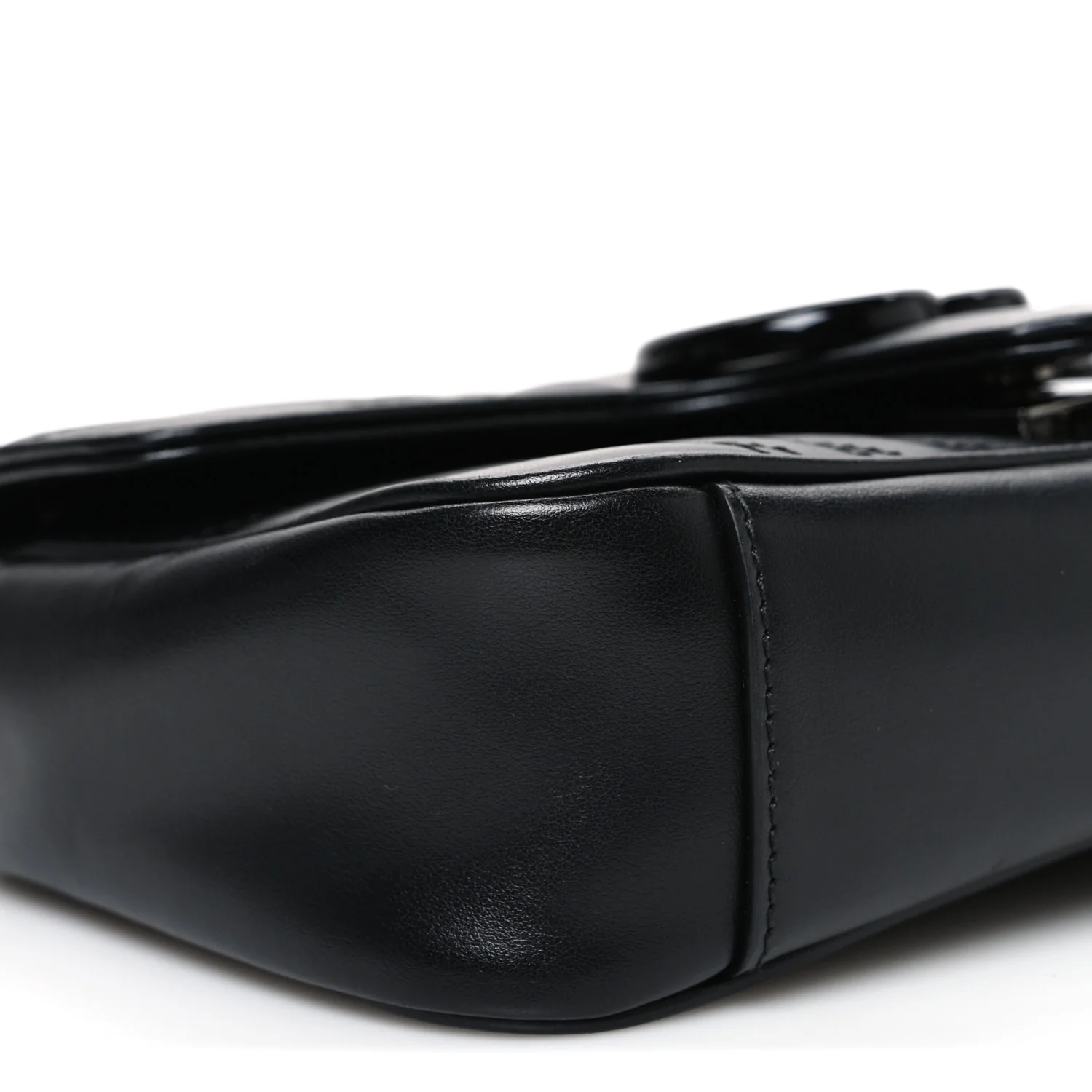 Calfskin Matelasse Monochrome Mini GG Marmont Shoulder Bag Black - Image 9