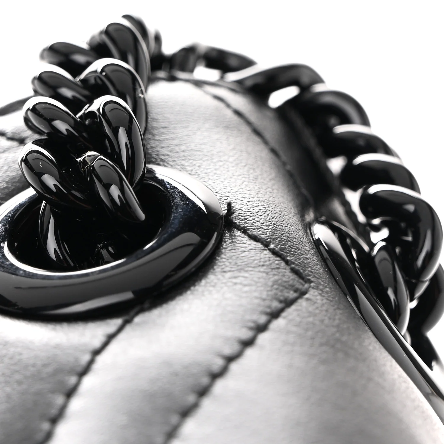 Calfskin Matelasse Monochrome Mini GG Marmont Shoulder Bag Black - Image 10