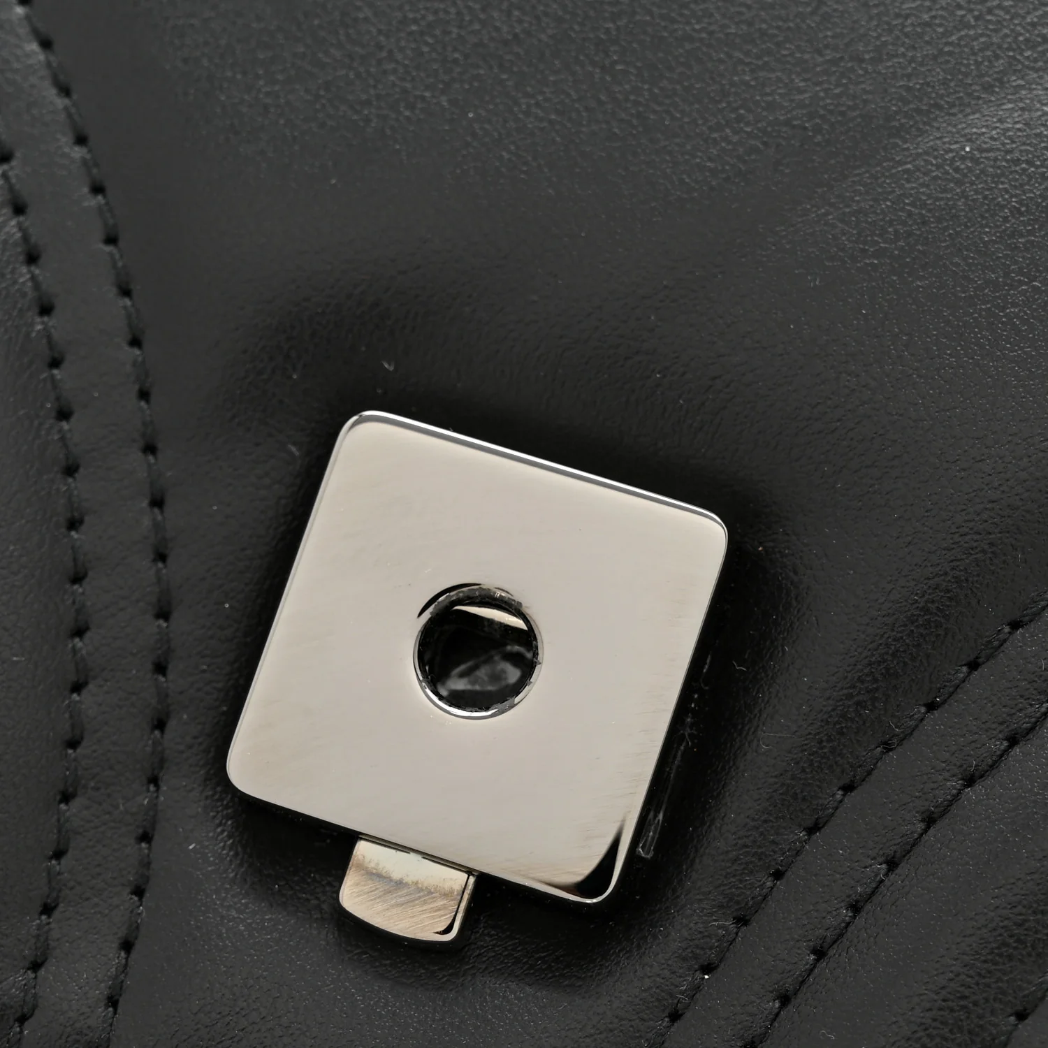 Calfskin Matelasse Monochrome Mini GG Marmont Shoulder Bag Black - Image 12
