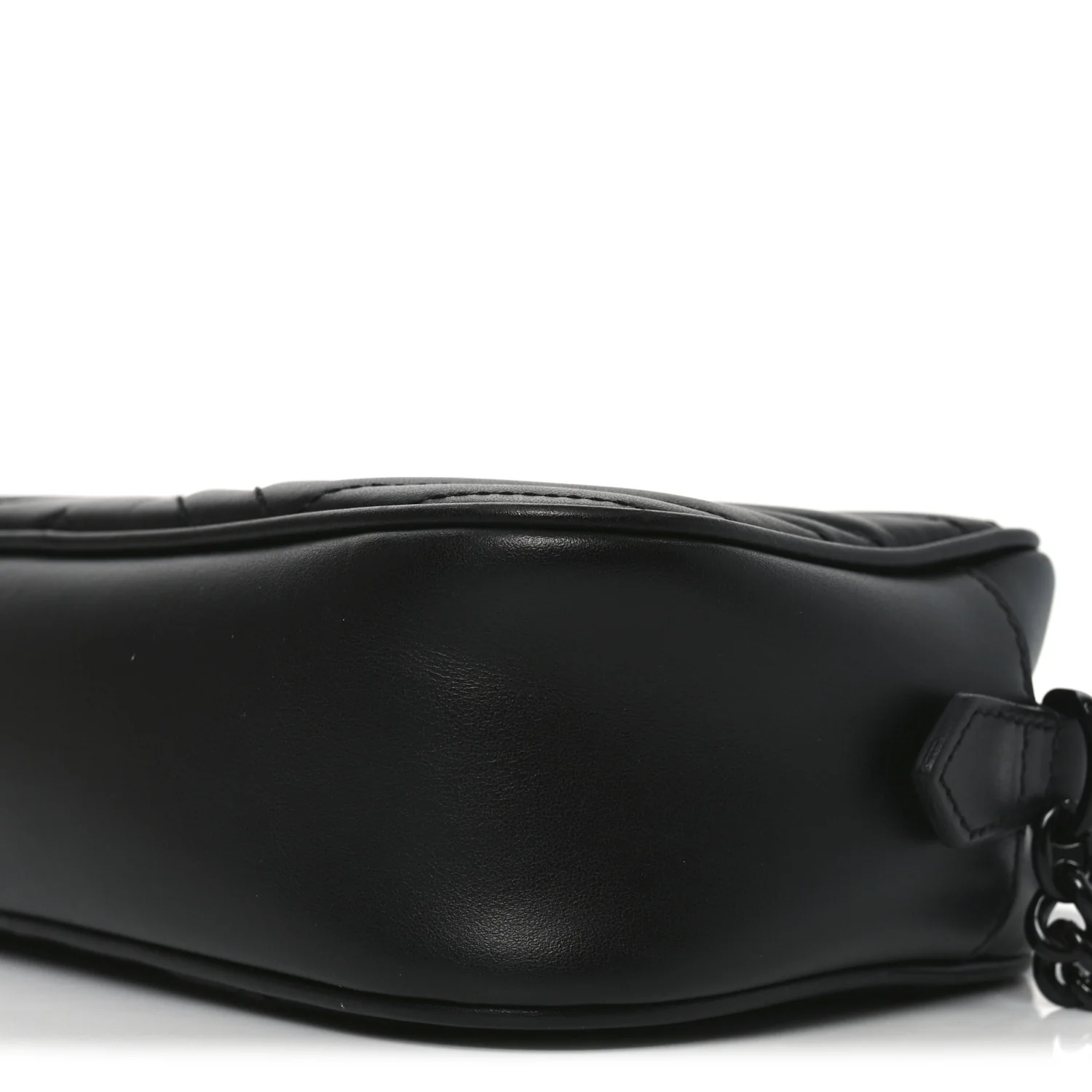 Calfskin Matelasse Monochrome Small GG Marmont Chain Shoulder Bag Black - Image 10