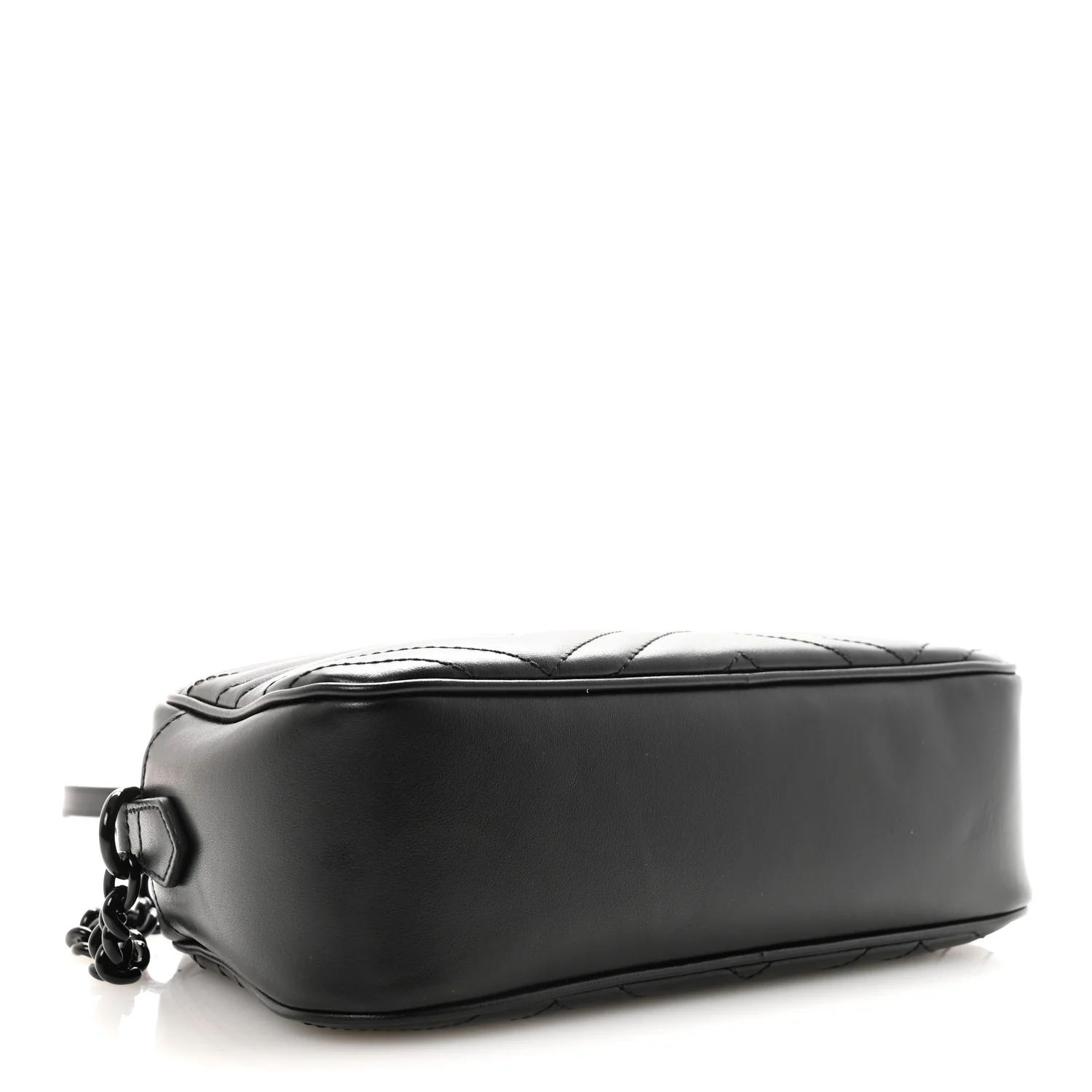 Calfskin Matelasse Monochrome Small GG Marmont Chain Shoulder Bag Black - Image 4