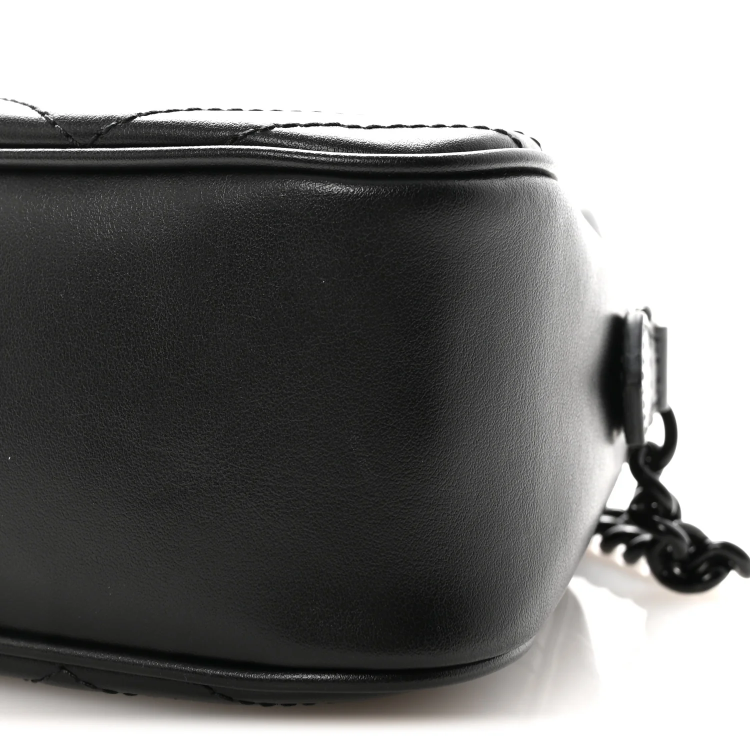 Calfskin Matelasse Monochrome Small GG Marmont Chain Shoulder Bag Black - Image 9