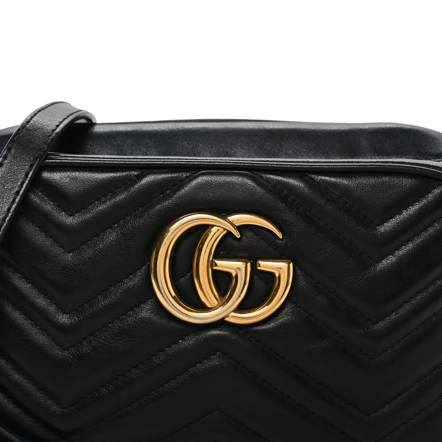 Calfskin Matelasse Small GG Marmont Chain Shoulder Bag Black - Image 8