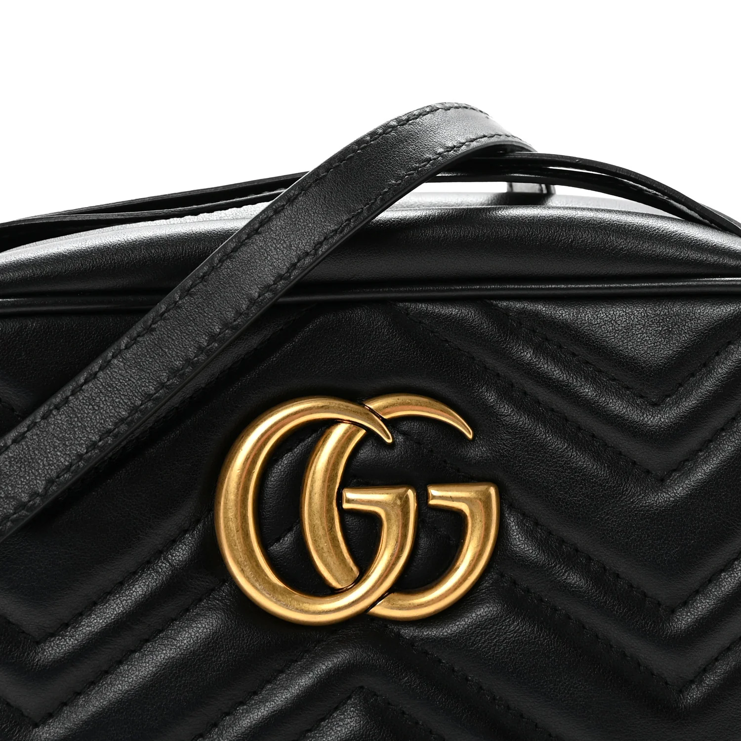 Calfskin Matelasse Small GG Marmont Chain Shoulder Bag Black - Image 8