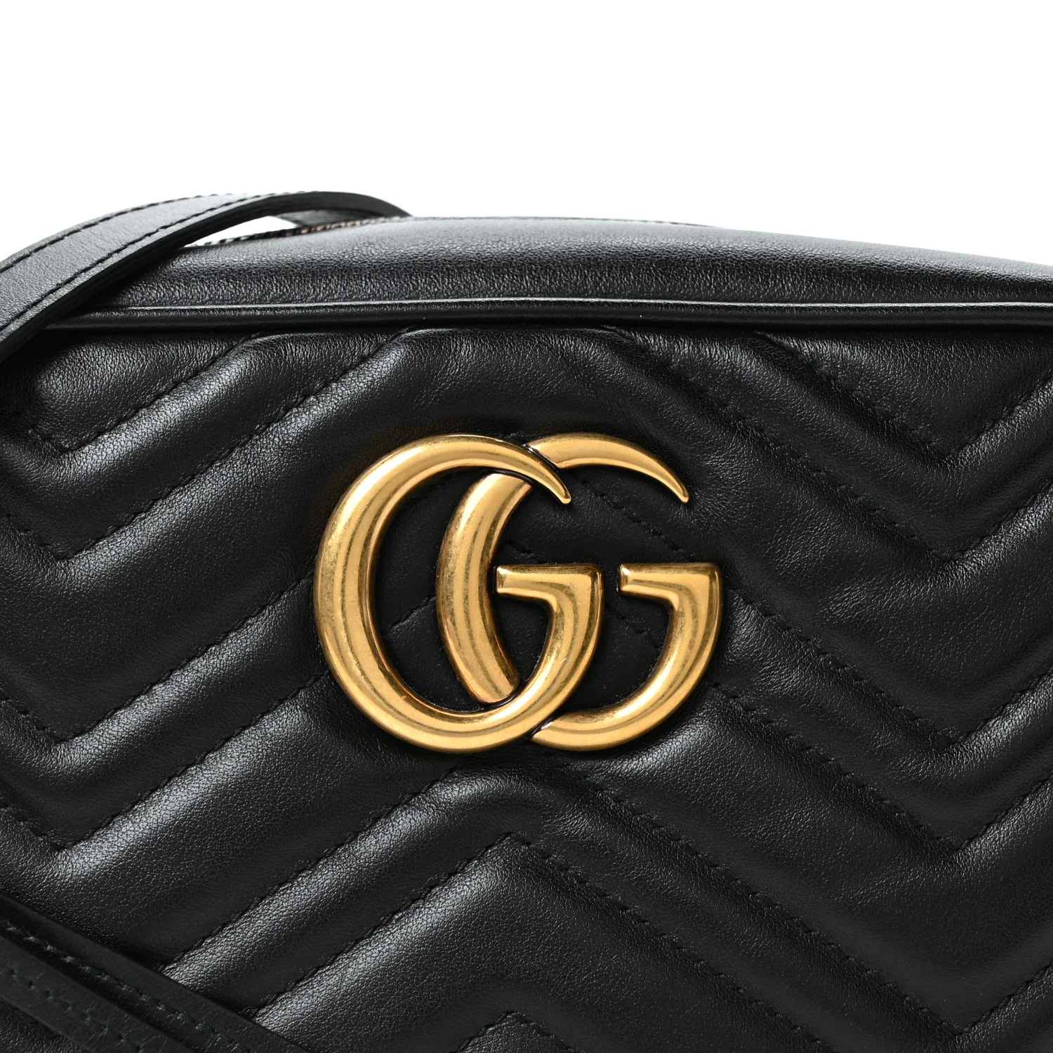 Calfskin Matelasse Small GG Marmont Chain Shoulder Bag Black - Image 8