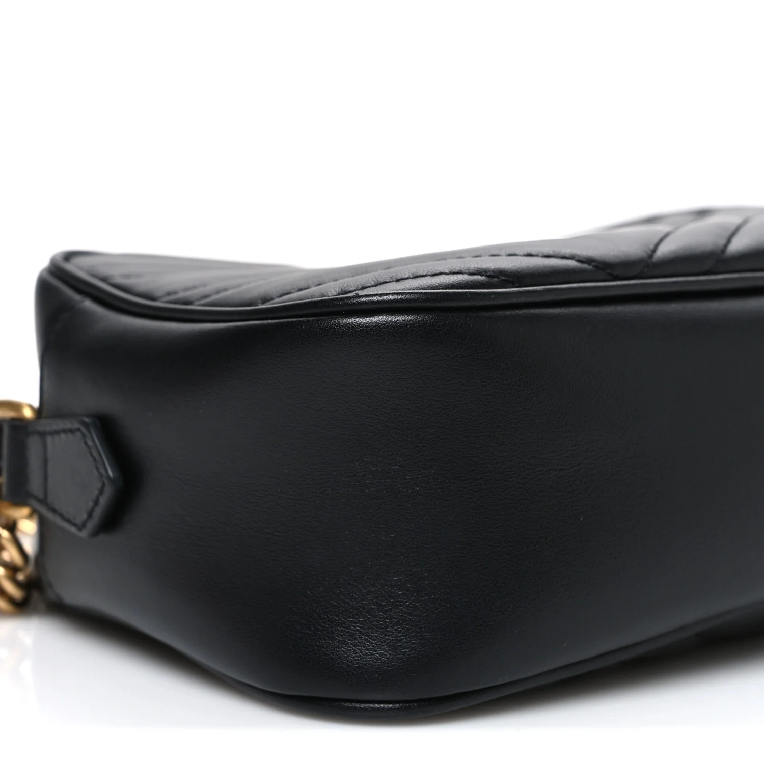 Calfskin Matelasse Small GG Marmont Chain Shoulder Bag Black - Image 9