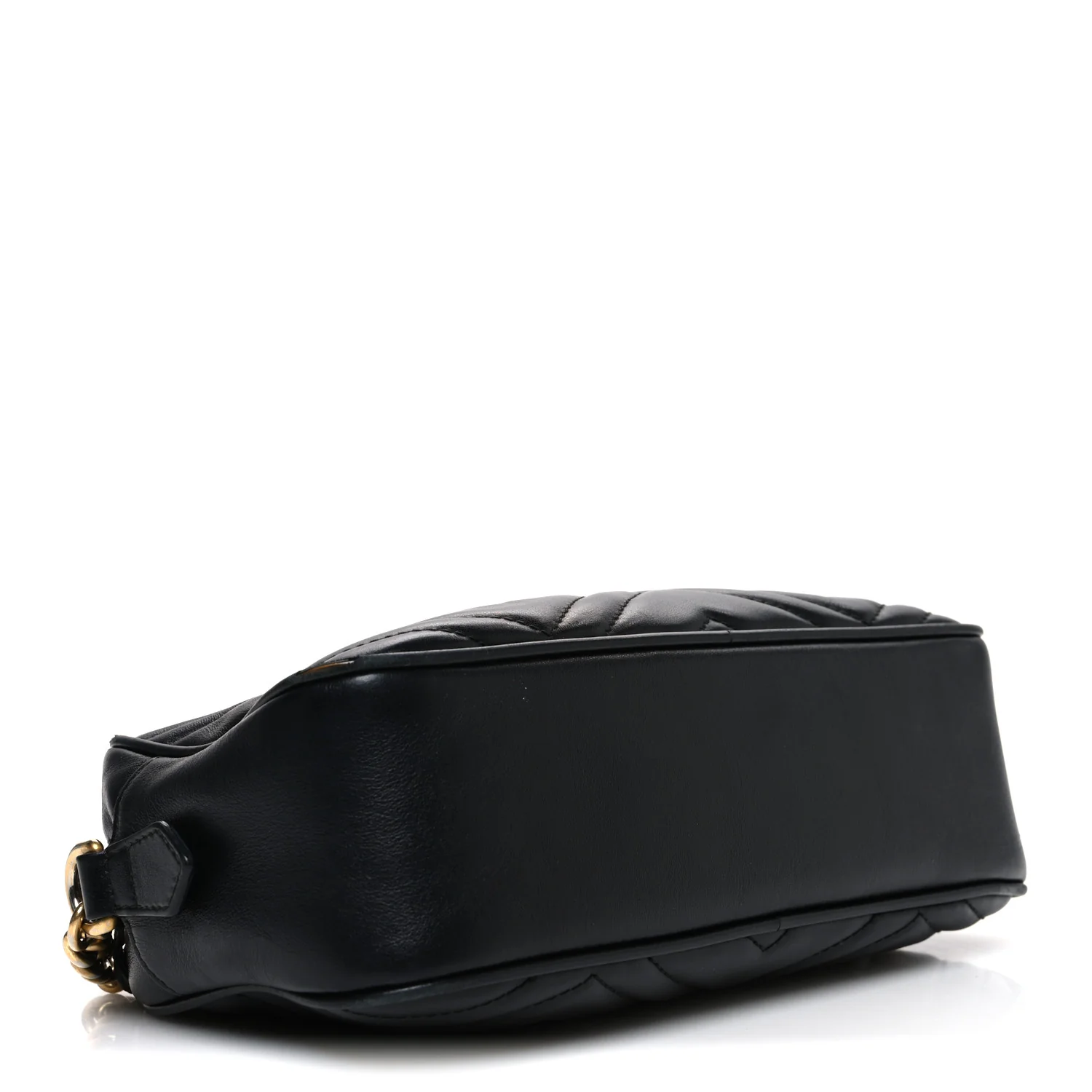 Calfskin Matelasse Small GG Marmont Chain Shoulder Bag Black - Image 3