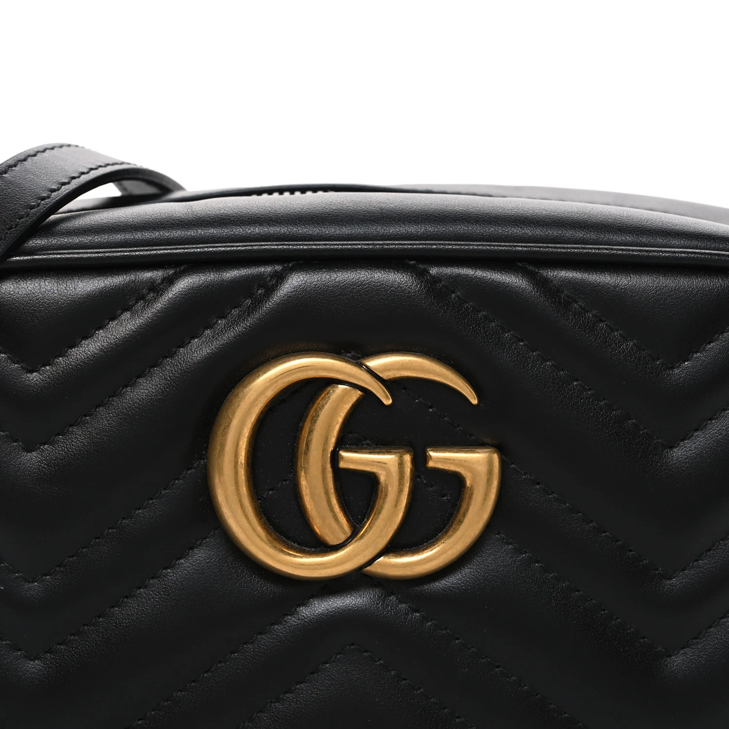Calfskin Matelasse Small GG Marmont Chain Shoulder Bag Black - Image 8
