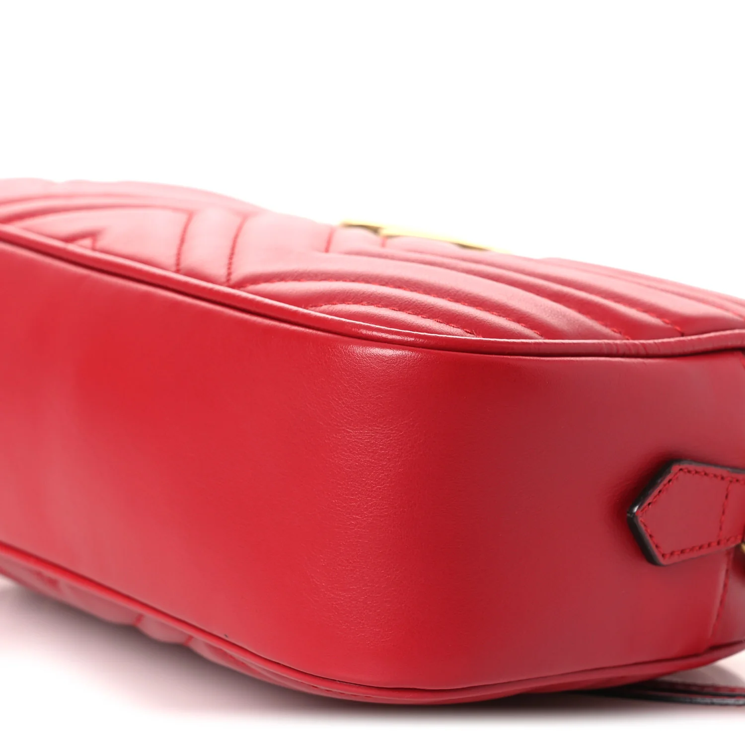 Calfskin Matelasse Small GG Marmont Chain Shoulder Bag Hibiscus Red - Image 10