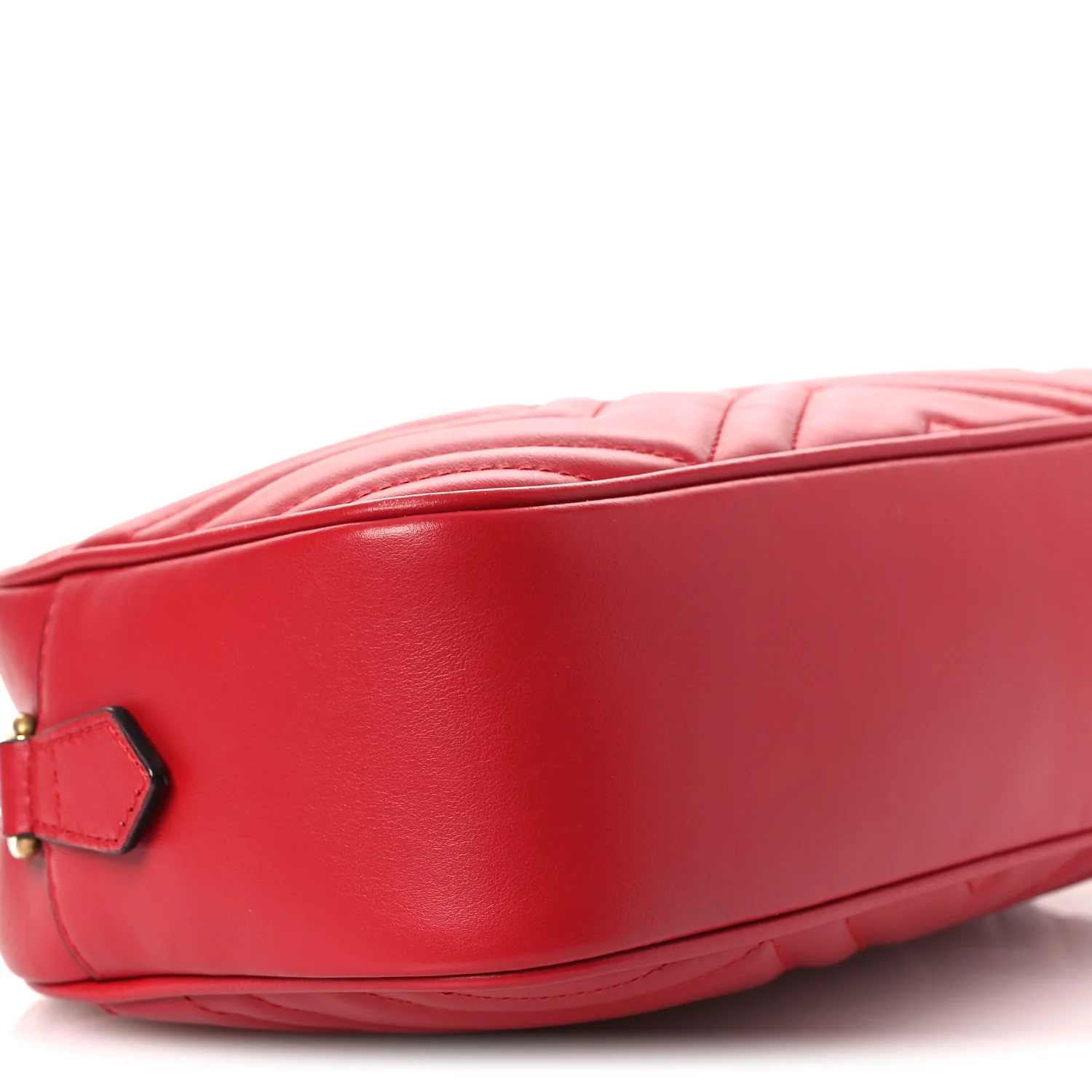 Calfskin Matelasse Small GG Marmont Chain Shoulder Bag Hibiscus Red - Image 9