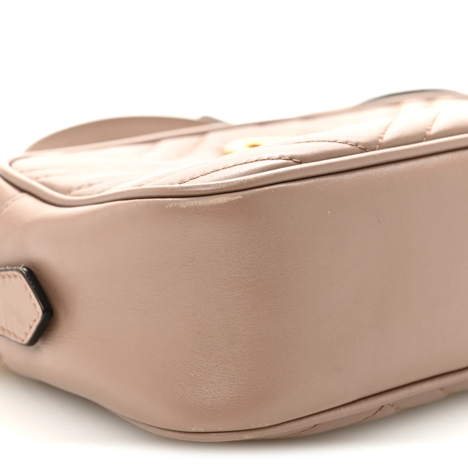 Calfskin Matelasse Small GG Marmont Chain Shoulder Bag Porcelain Rose - Image 9