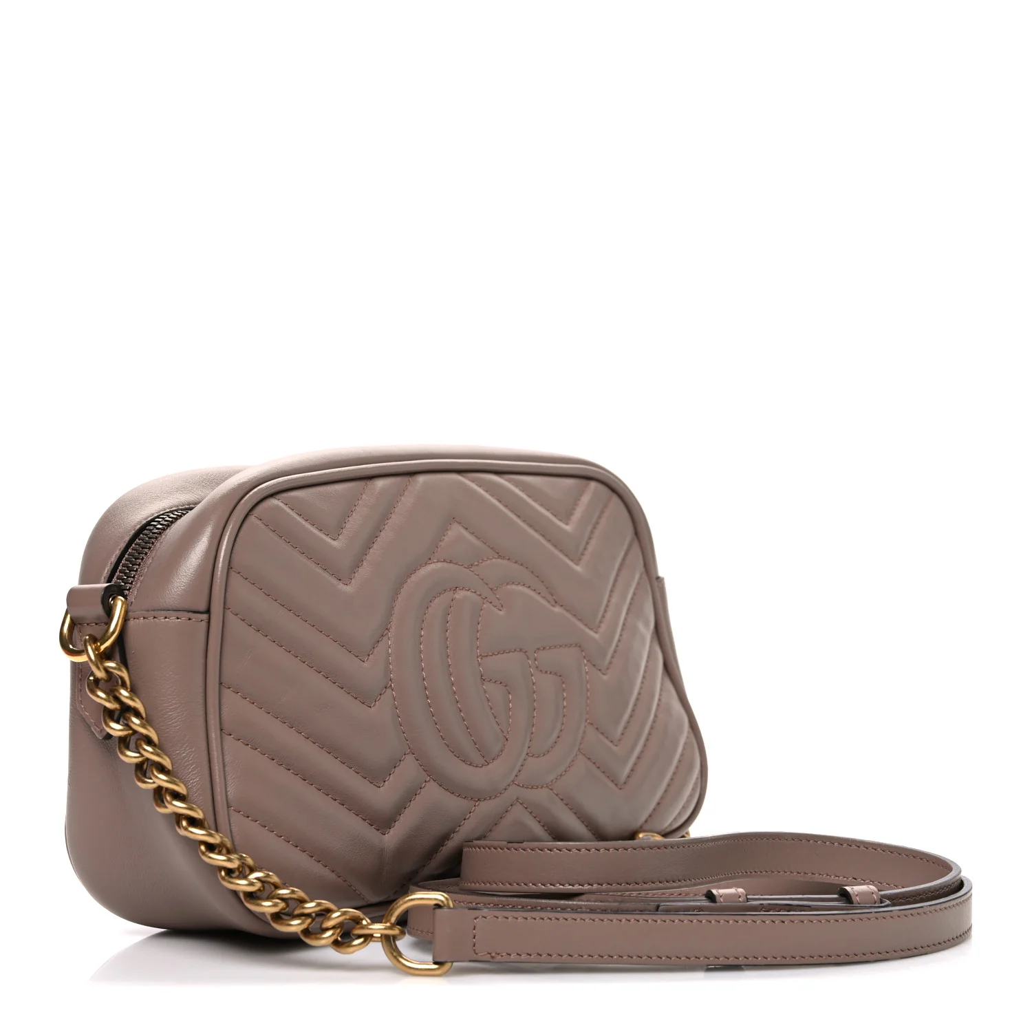 Calfskin Matelasse Small GG Marmont Chain Shoulder Bag Porcelain Rose - Image 2