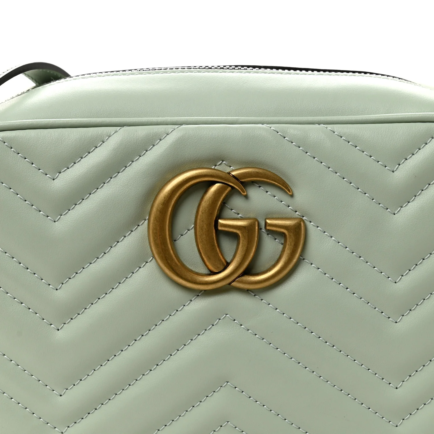 Calfskin Matelasse Small GG Marmont Chain Shoulder Bag Salvy Green - Image 8