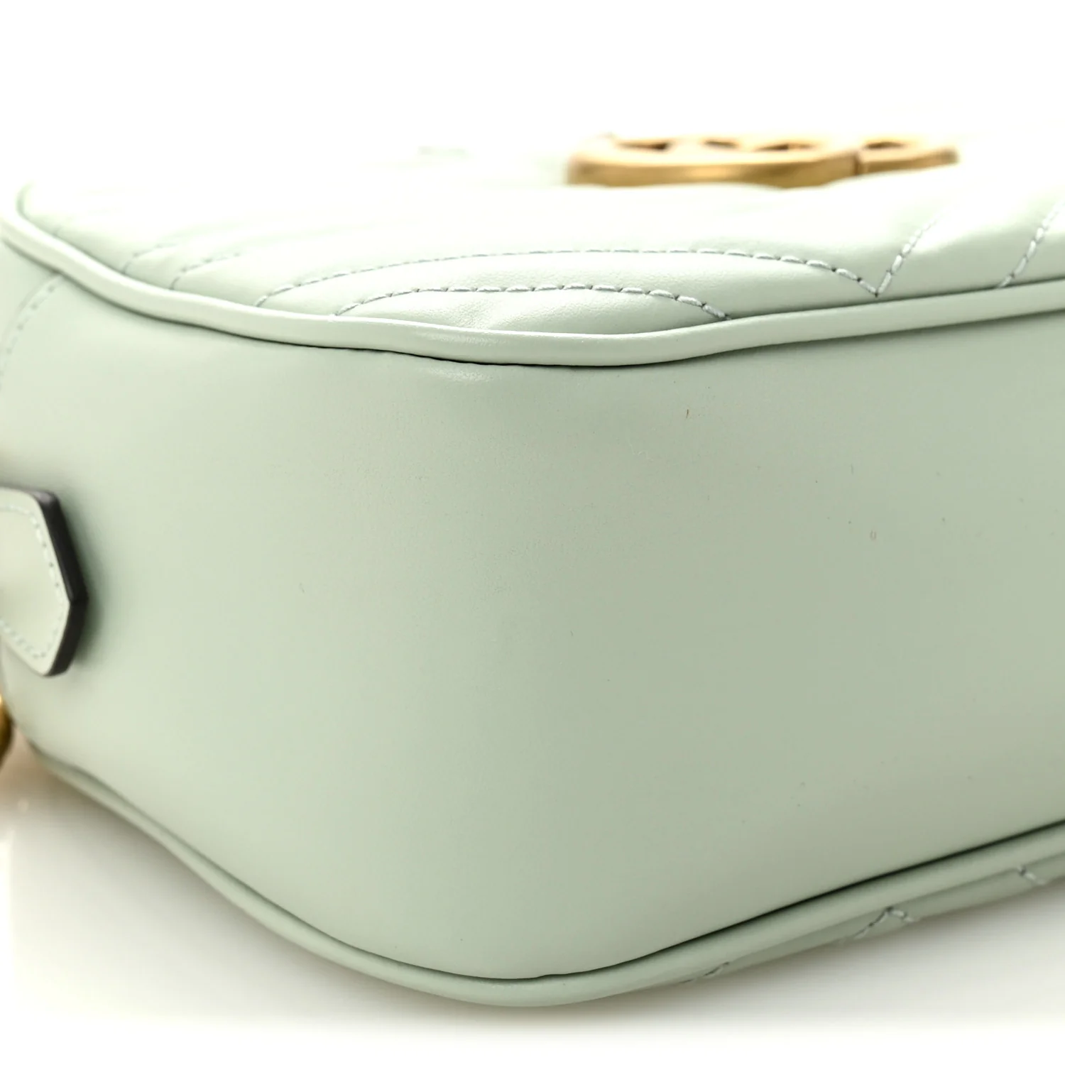 Calfskin Matelasse Small GG Marmont Chain Shoulder Bag Salvy Green - Image 9