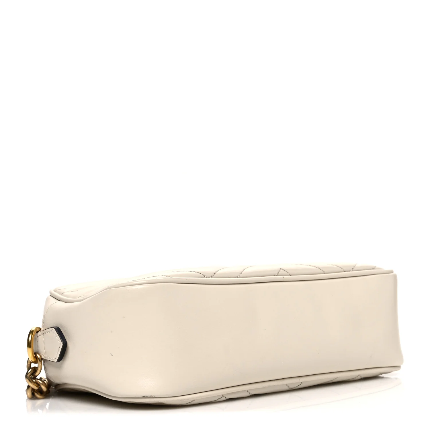 Calfskin Matelasse Small GG Marmont Chain Shoulder Bag White - Image 4