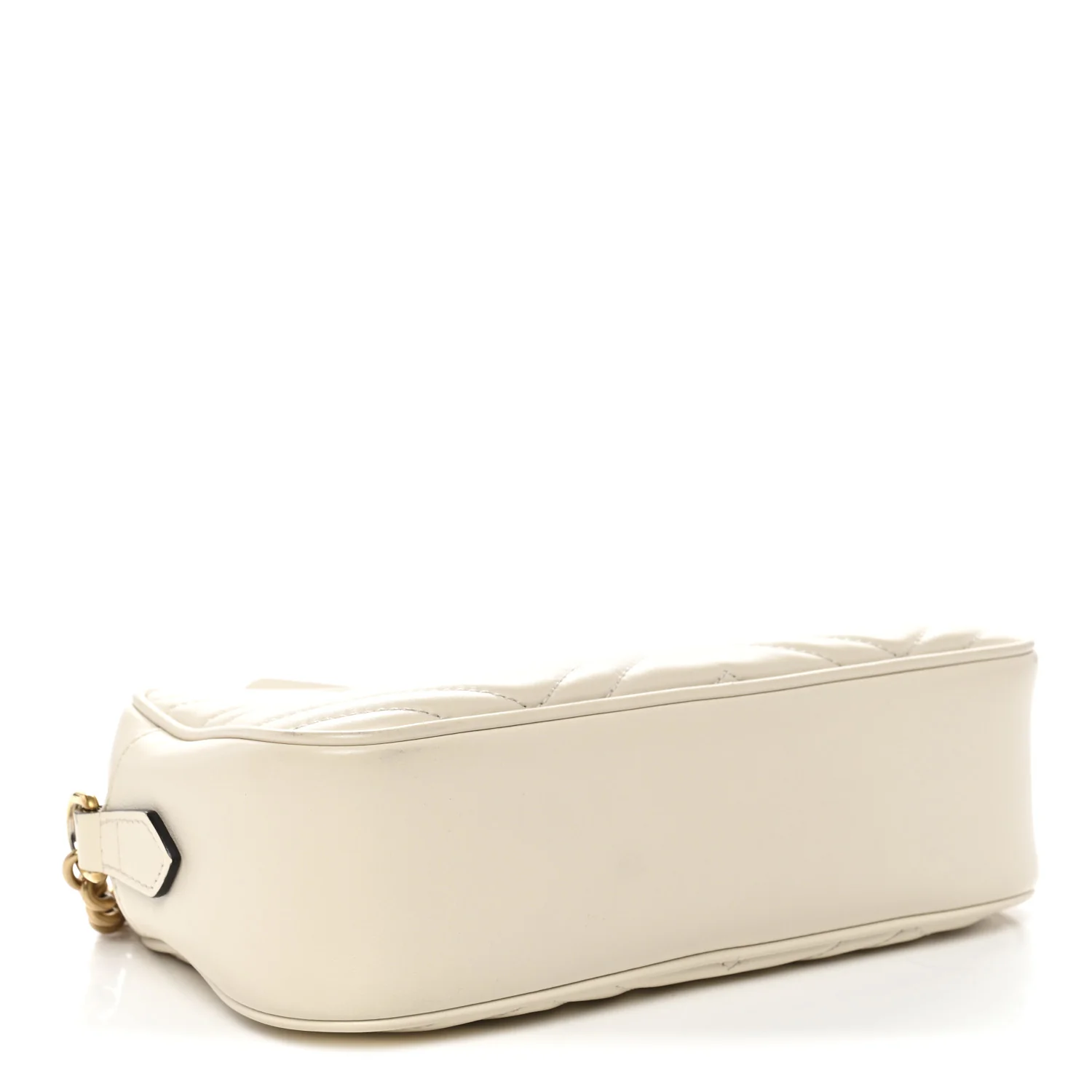 Calfskin Matelasse Small GG Marmont Chain Shoulder Bag White - Image 3