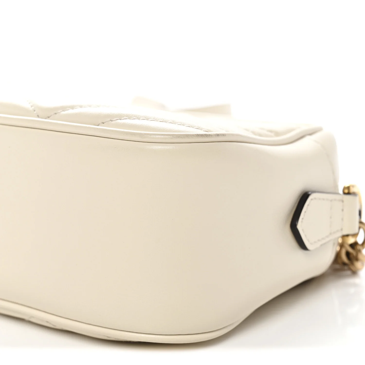 Calfskin Matelasse Small GG Marmont Chain Shoulder Bag White - Image 9