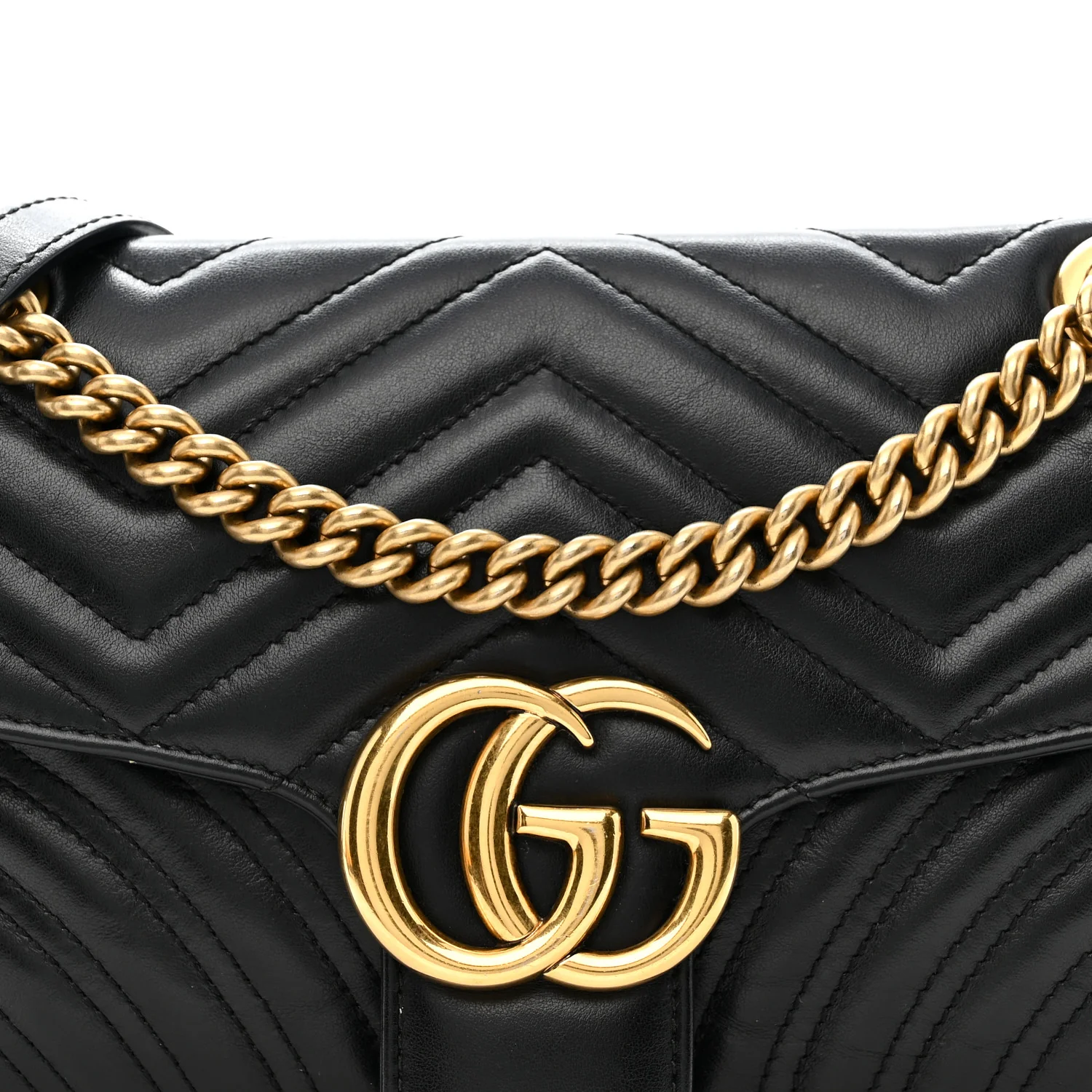 Calfskin Matelasse Small GG Marmont Shoulder Bag Black - Image 8