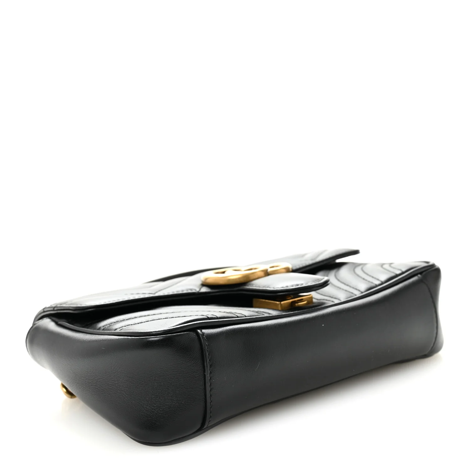 Calfskin Matelasse Small GG Marmont Shoulder Bag Black - Image 4