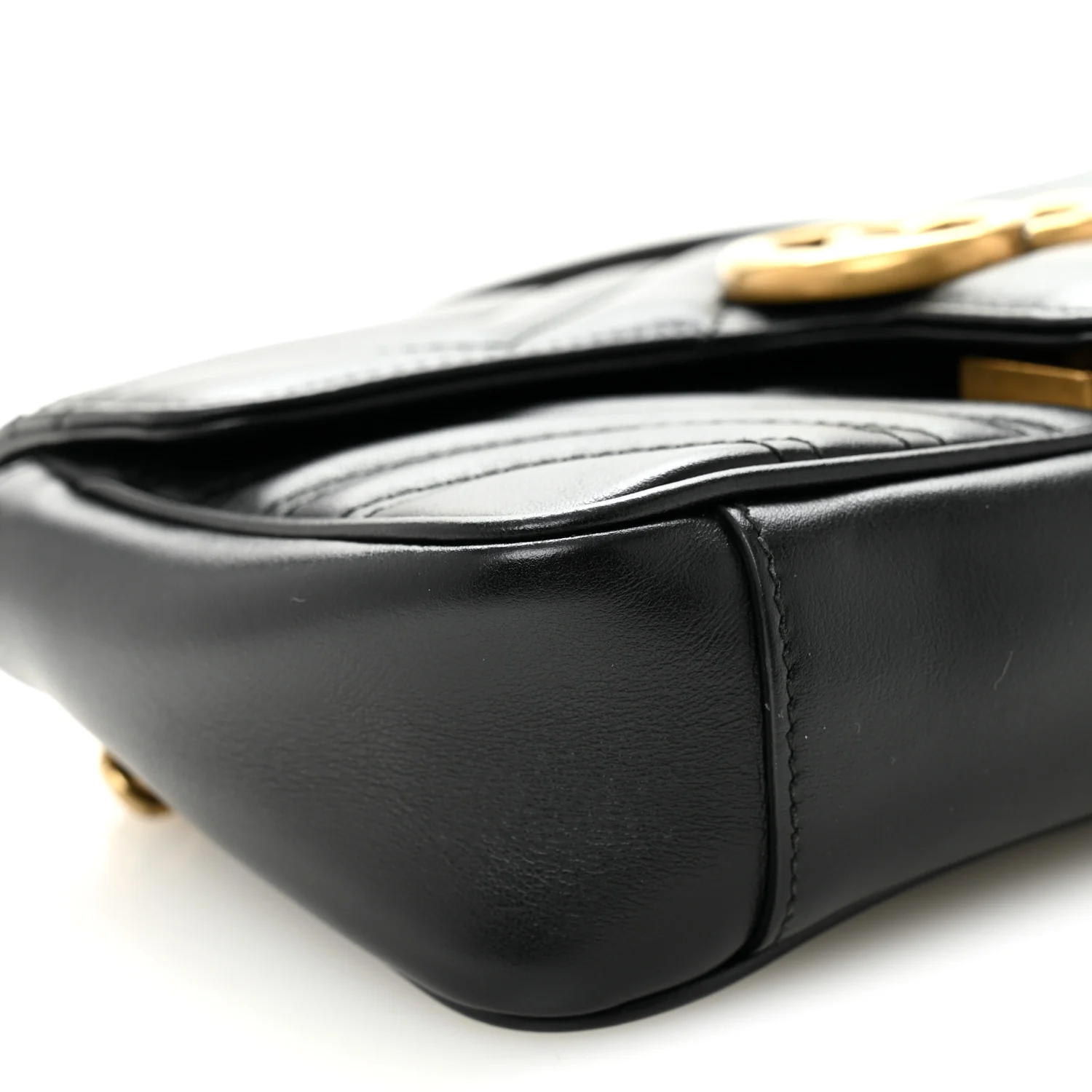 Calfskin Matelasse Small GG Marmont Shoulder Bag Black - Image 9
