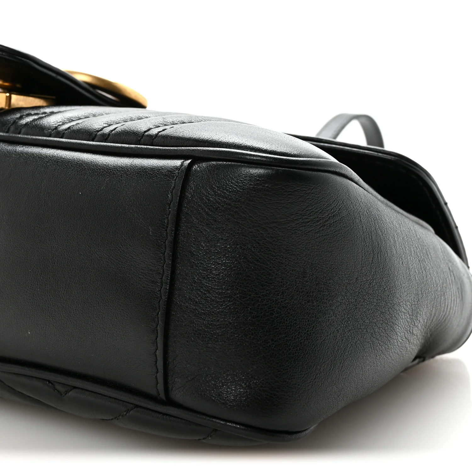 Calfskin Matelasse Small GG Marmont Shoulder Bag Black - Image 10