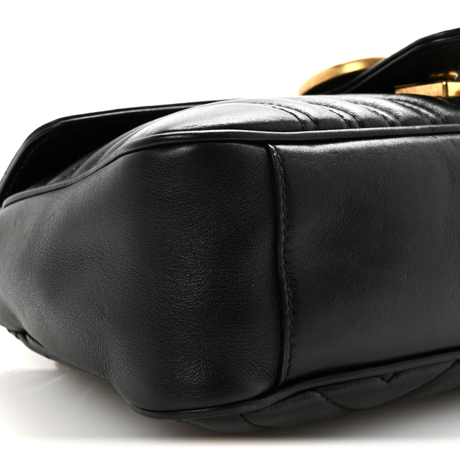 Calfskin Matelasse Small GG Marmont Shoulder Bag Black - Image 9