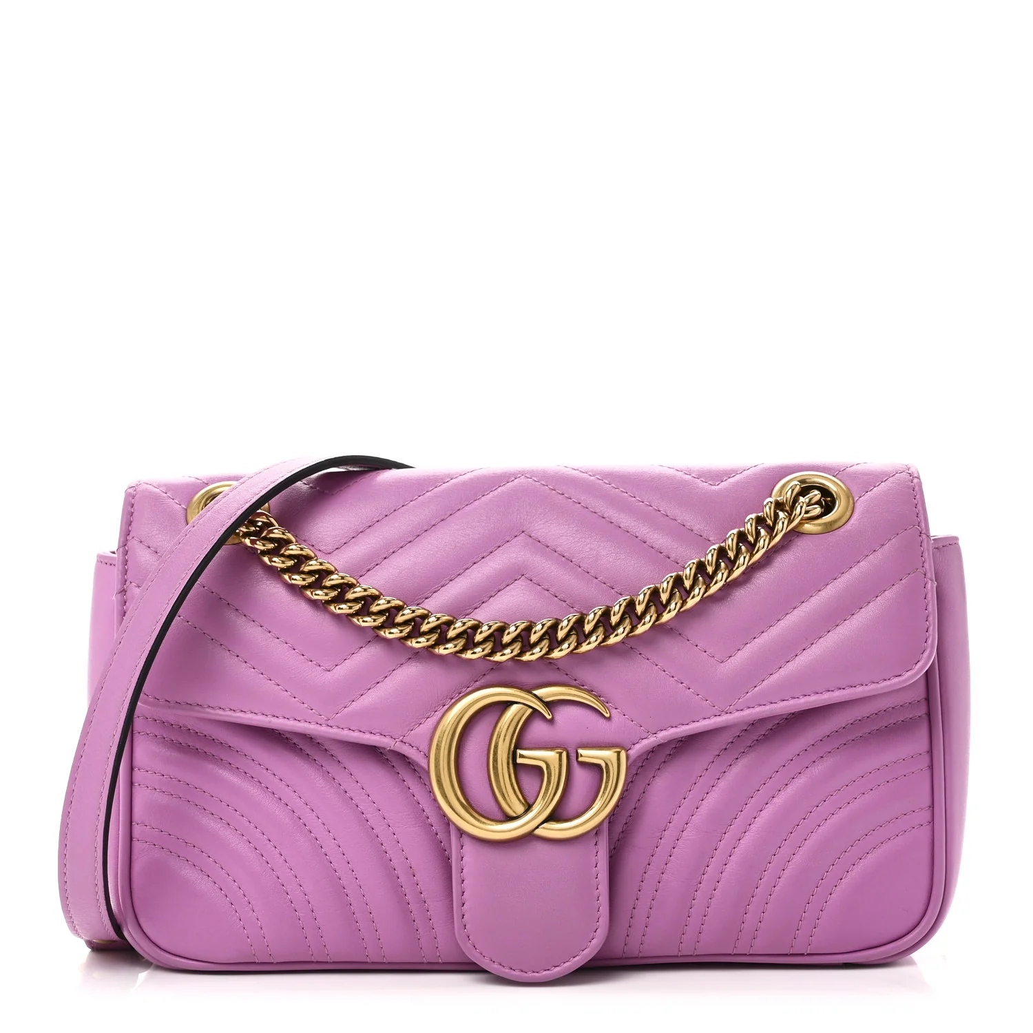Calfskin Matelasse Small GG Marmont Shoulder Bag Candy Mousse