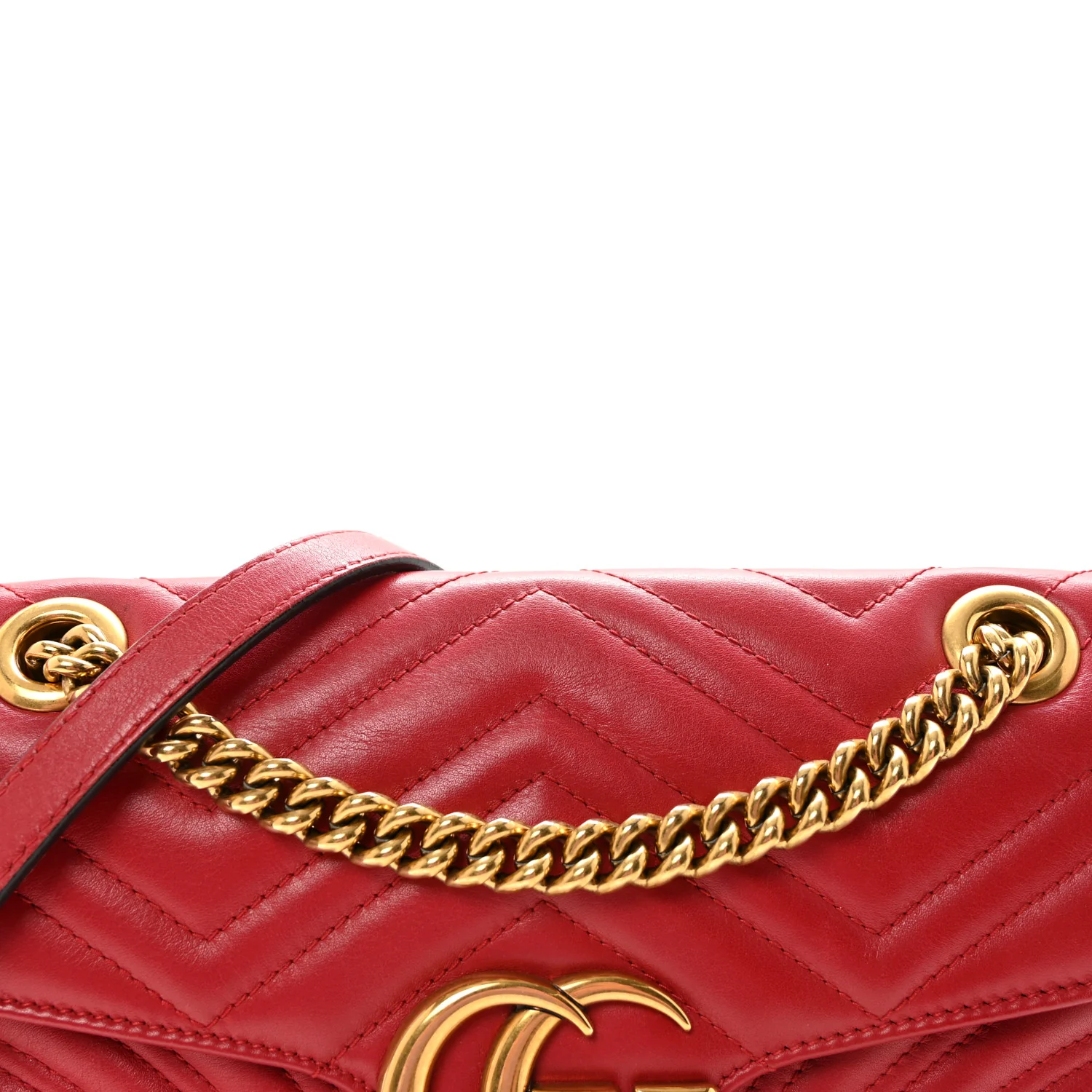 Calfskin Matelasse Small GG Marmont Shoulder Bag Hibiscus Red - Image 8
