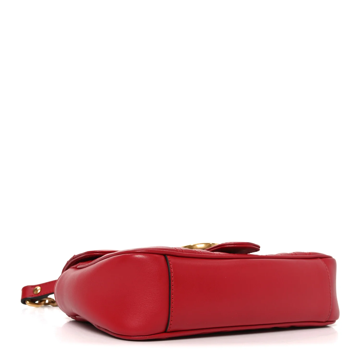 Calfskin Matelasse Small GG Marmont Shoulder Bag Hibiscus Red - Image 4