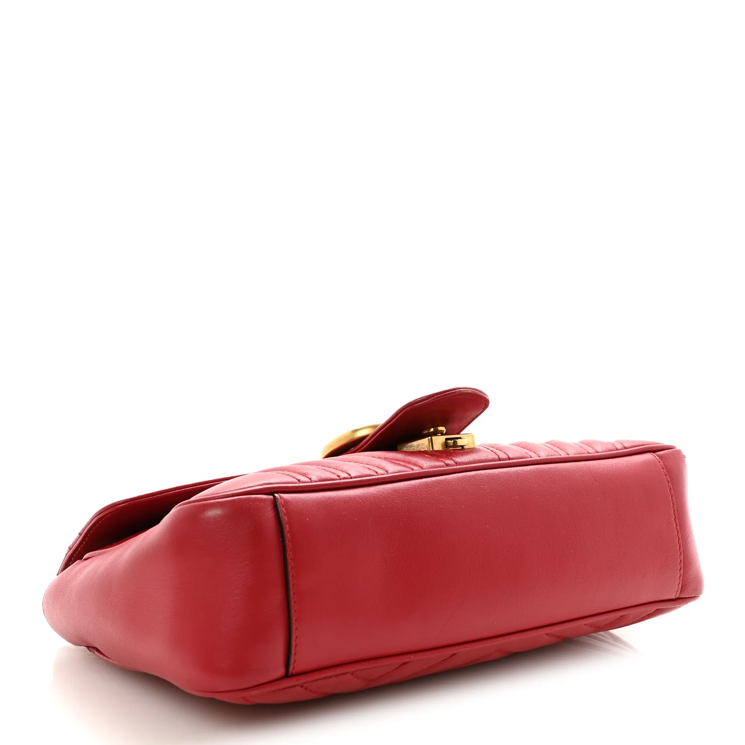 Calfskin Matelasse Small GG Marmont Shoulder Bag Hibiscus Red - Image 4