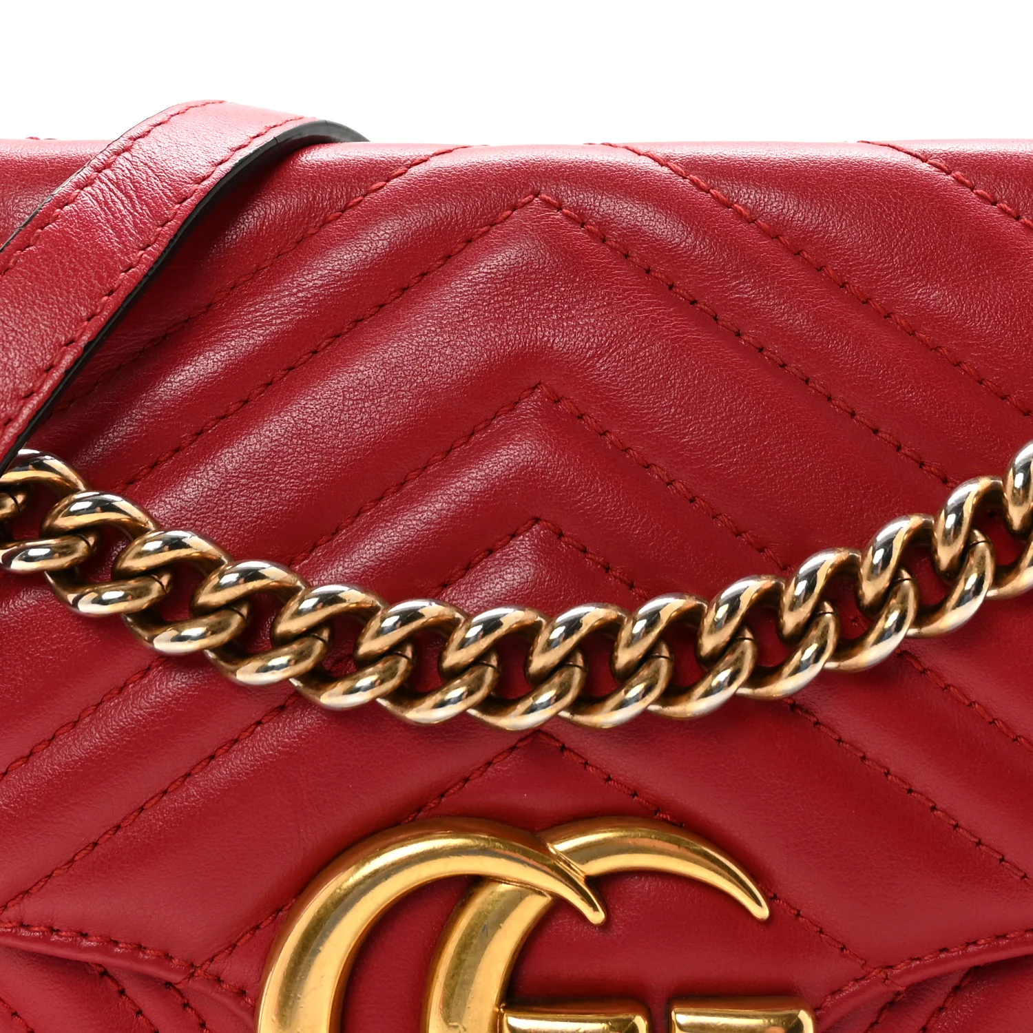 Calfskin Matelasse Small GG Marmont Shoulder Bag Hibiscus Red - Image 8