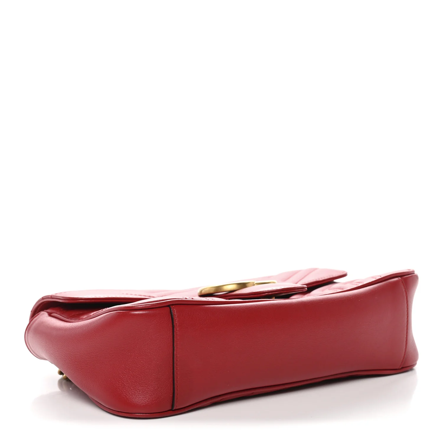 Calfskin Matelasse Small GG Marmont Shoulder Bag Hibiscus Red - Image 4