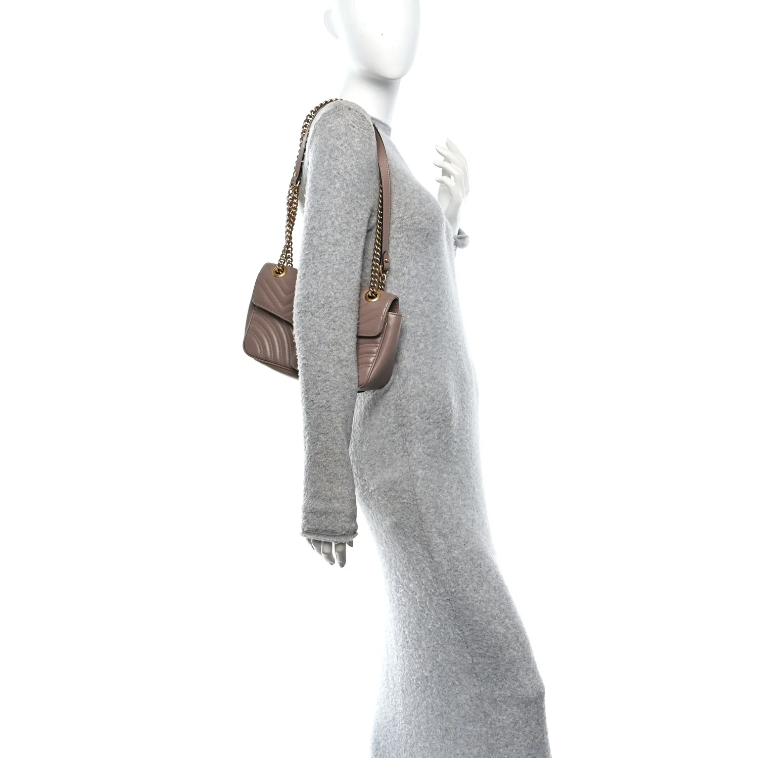 Calfskin Matelasse Small GG Marmont Shoulder Bag Porcelain Rose - Image 2