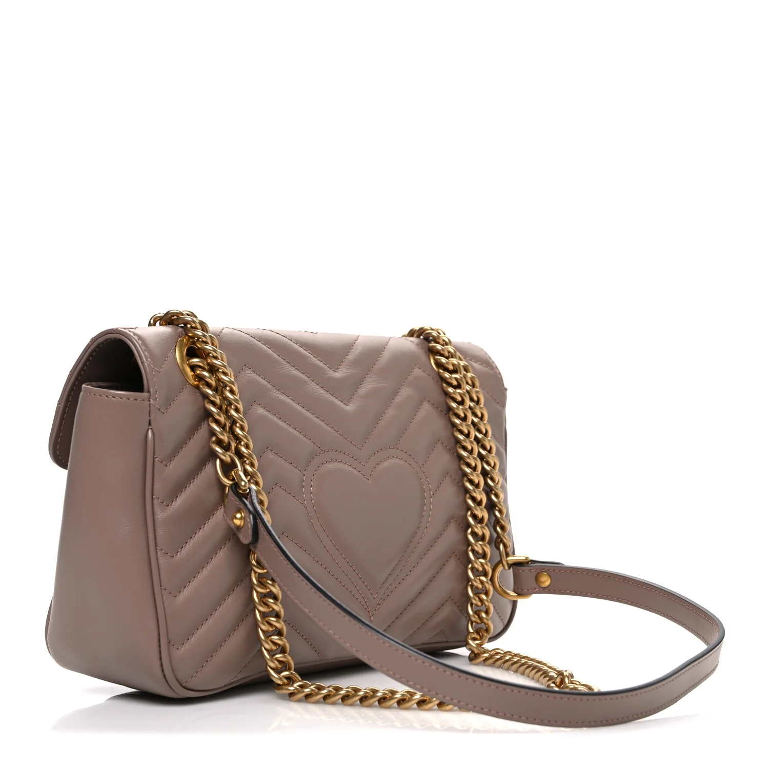 Calfskin Matelasse Small GG Marmont Shoulder Bag Porcelain Rose - Image 3