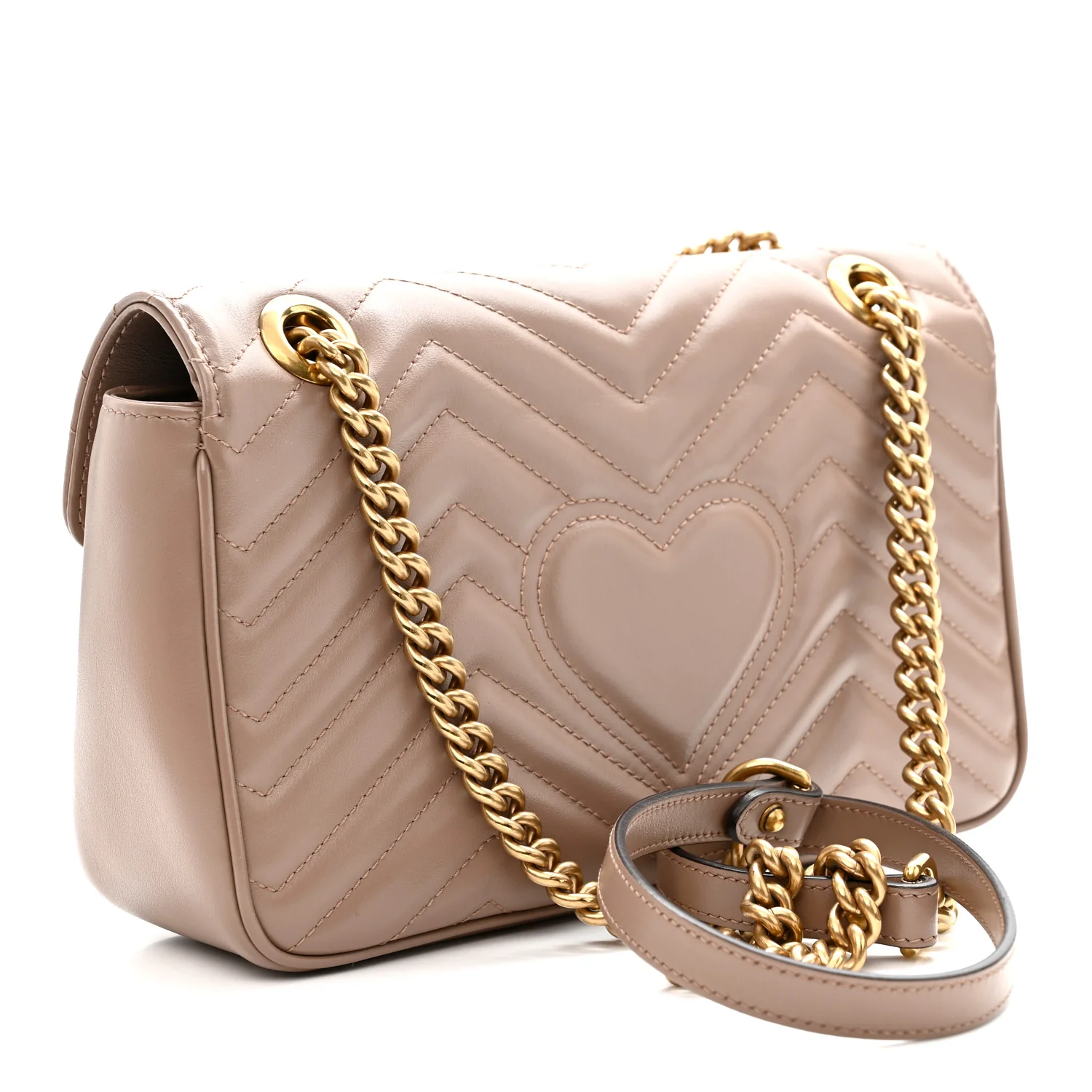 Calfskin Matelasse Small GG Marmont Shoulder Bag Porcelain Rose - Image 3