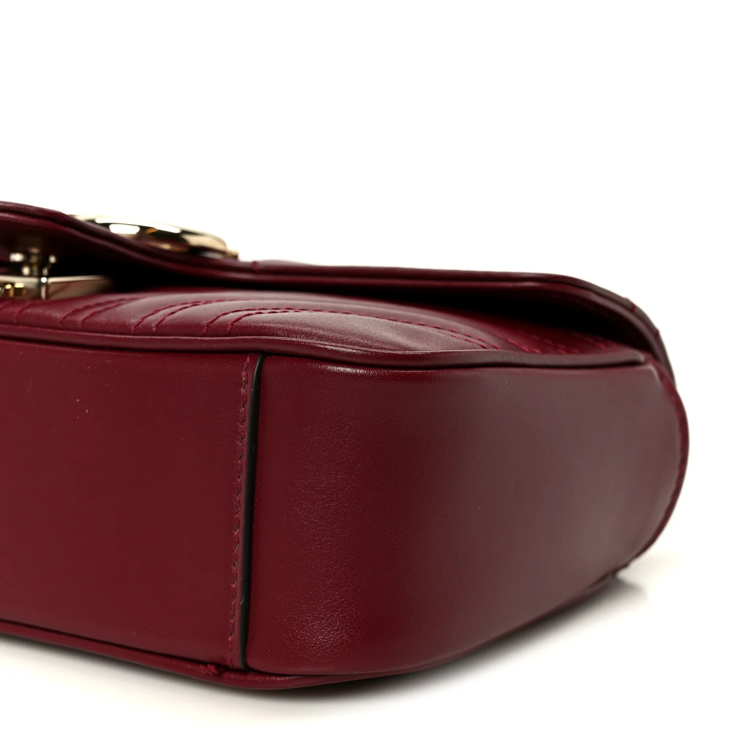 Calfskin Matelasse Small GG Marmont Shoulder Bag Rosso Ancora Red - Image 11