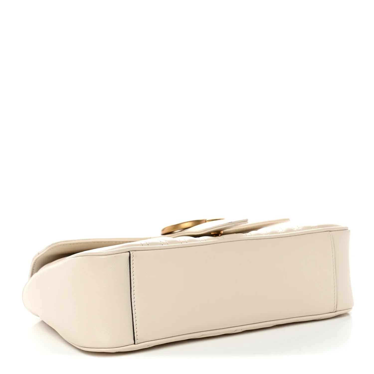 Calfskin Matelasse Small GG Marmont Shoulder Bag White - Image 4