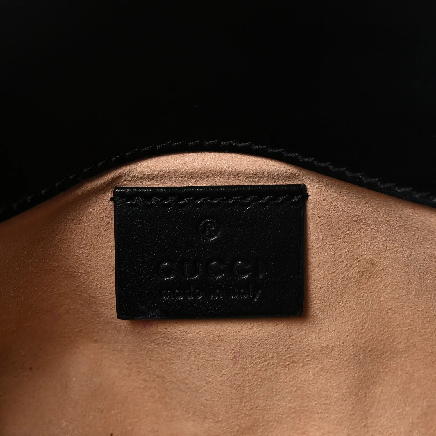 Calfskin Matelasse Super Mini GG Marmont Shoulder Bag Black - Image 6