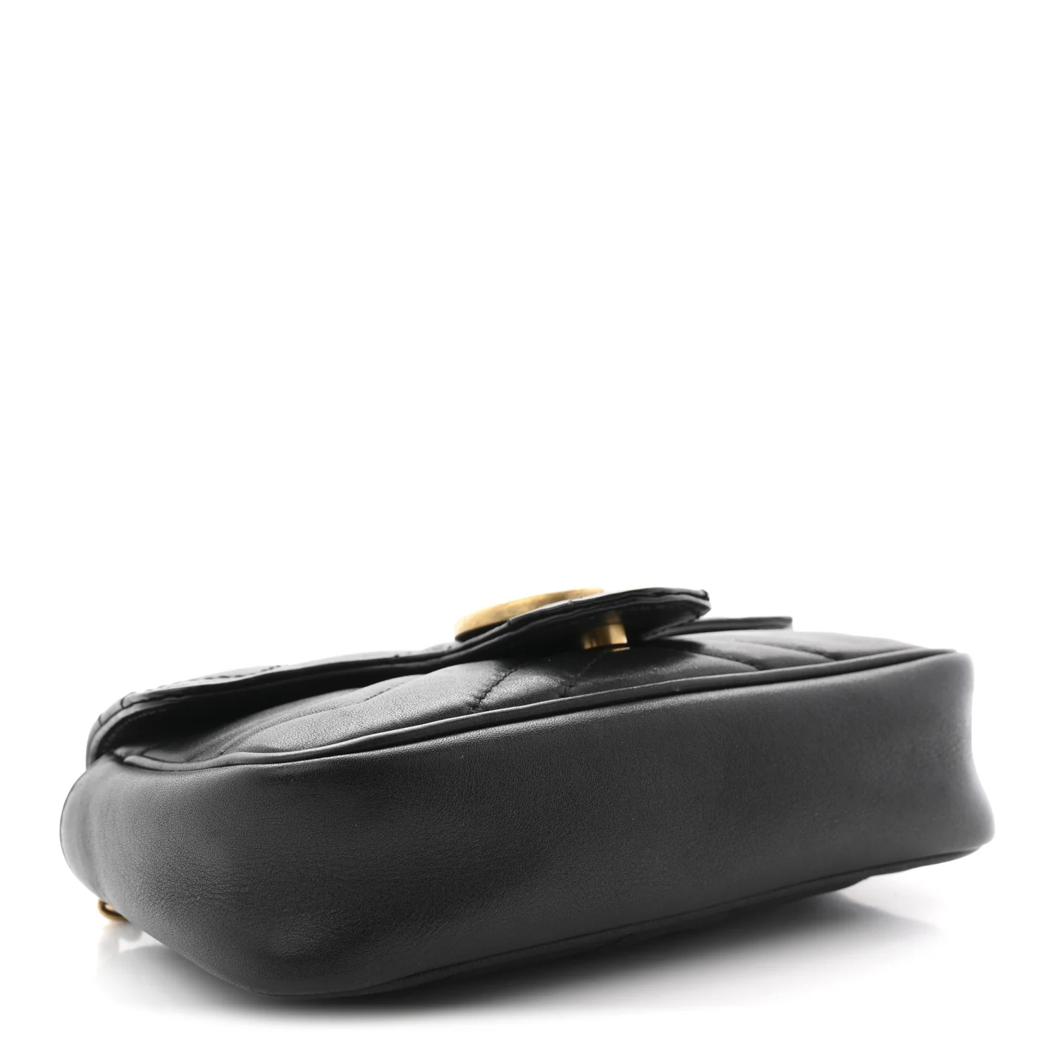 Calfskin Matelasse Super Mini GG Marmont Shoulder Bag Black - Image 4