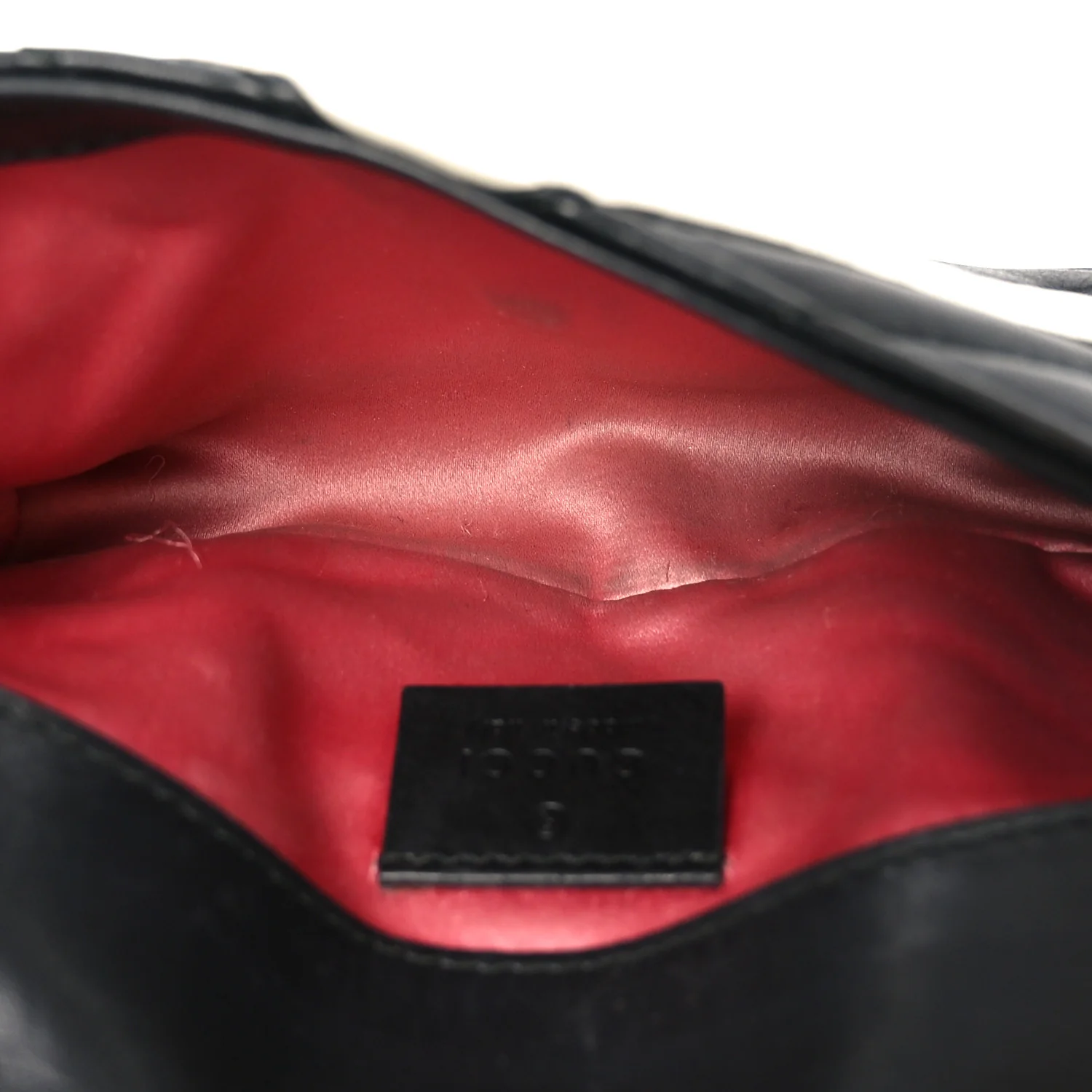 Calfskin Matelasse Super Mini GG Marmont Shoulder Bag Black White - Image 4