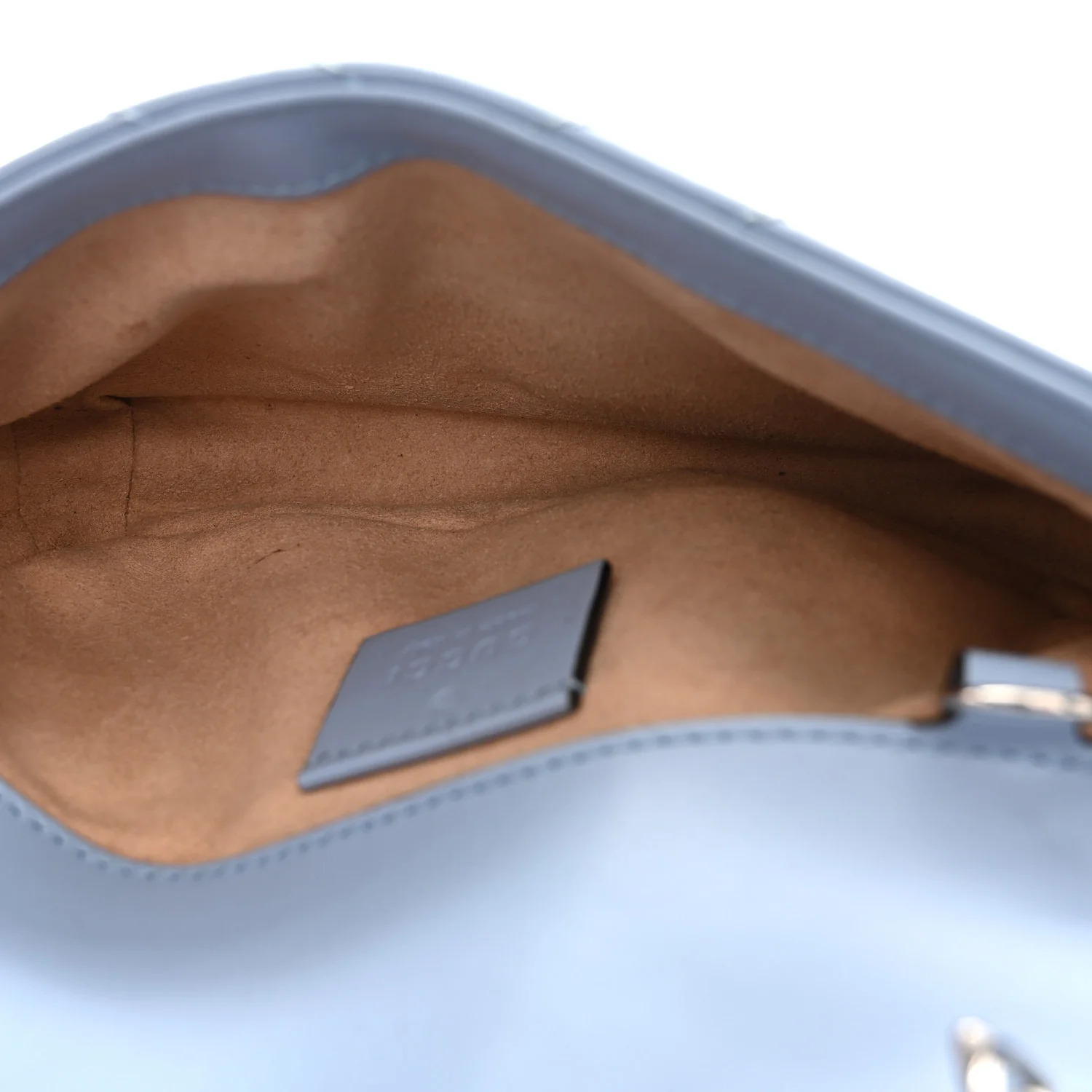 Calfskin Matelasse Super Mini GG Marmont Shoulder Bag Porcelain Light Blue - Image 5