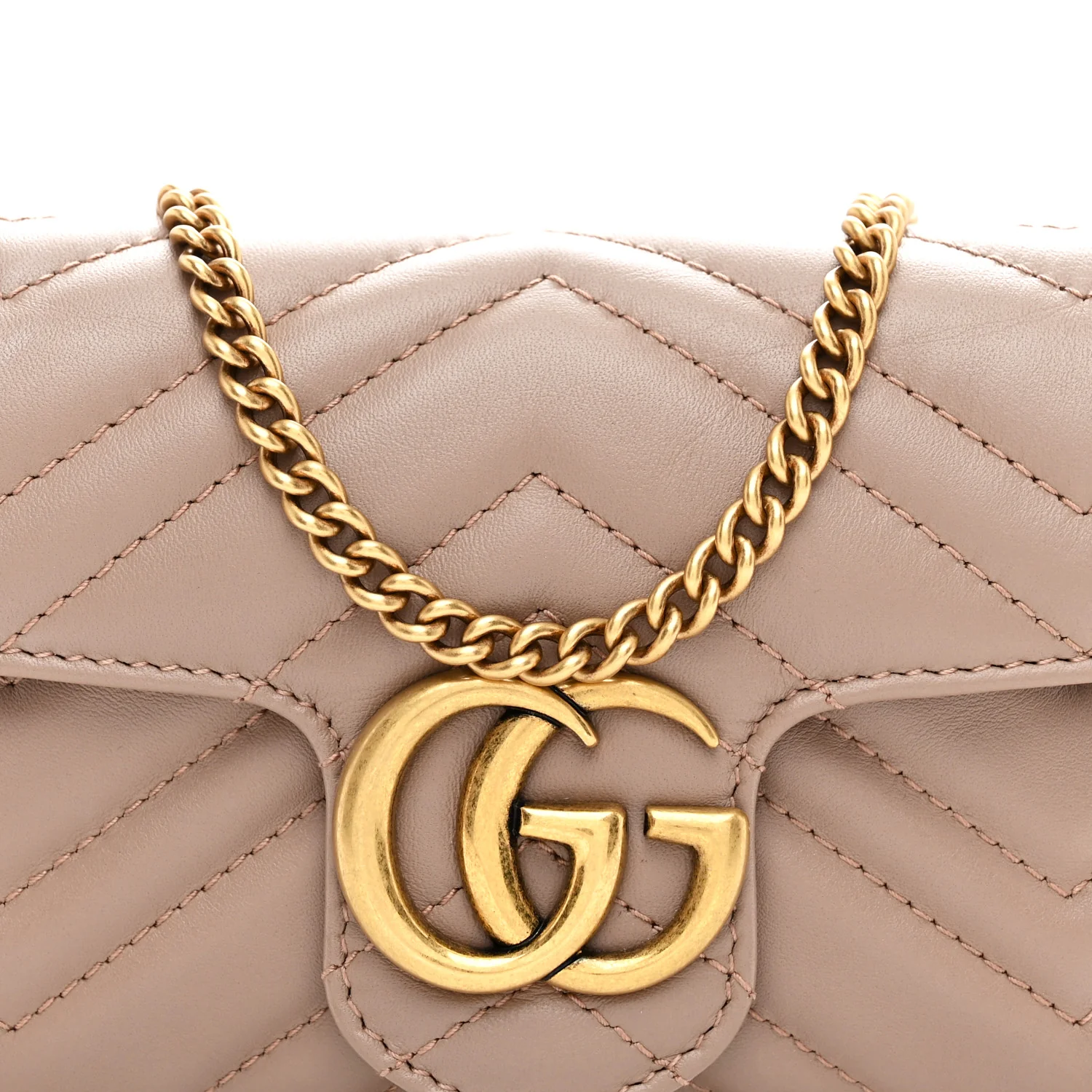 Calfskin Matelasse Super Mini GG Marmont Shoulder Bag Porcelain Rose - Image 8