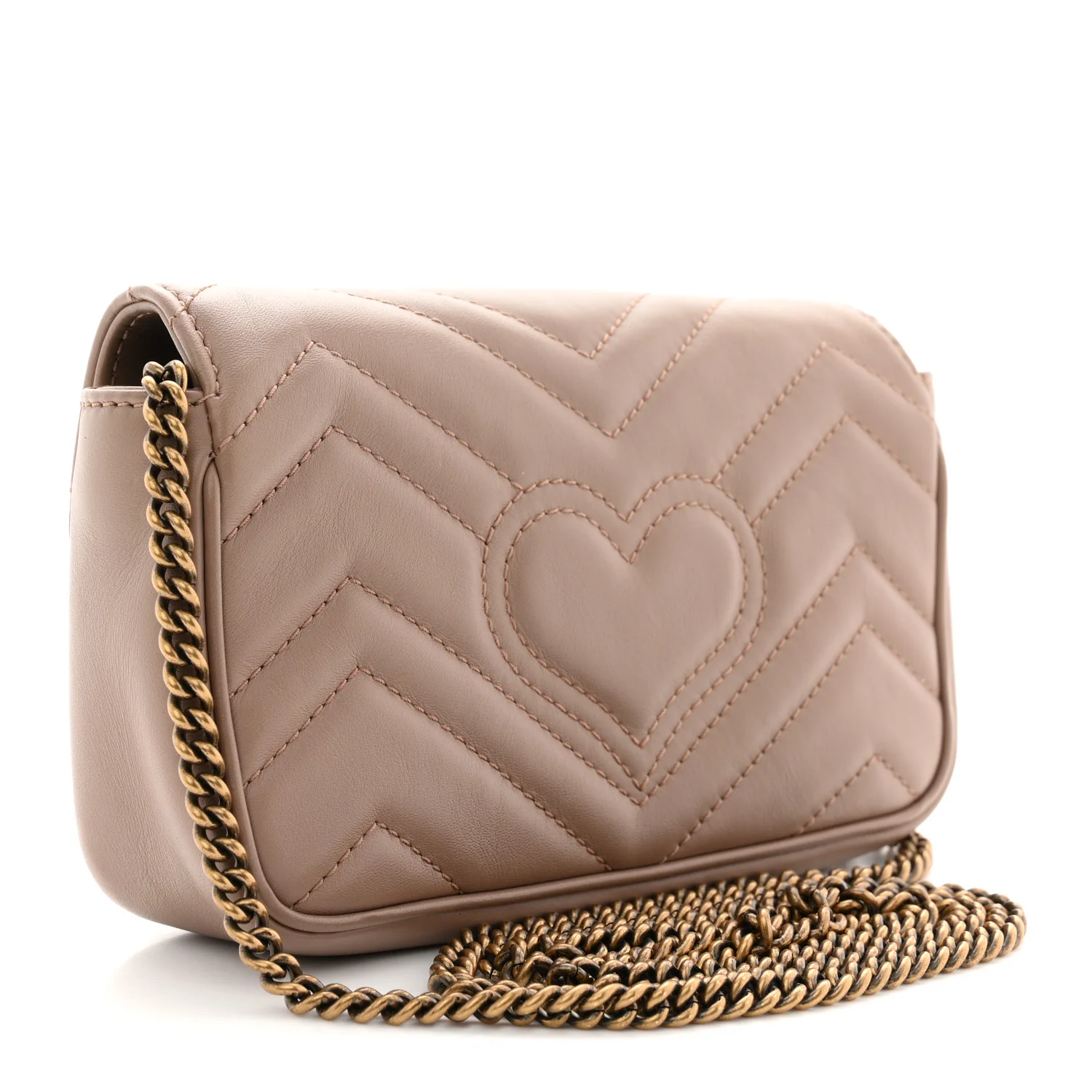 Calfskin Matelasse Super Mini GG Marmont Shoulder Bag Porcelain Rose - Image 3