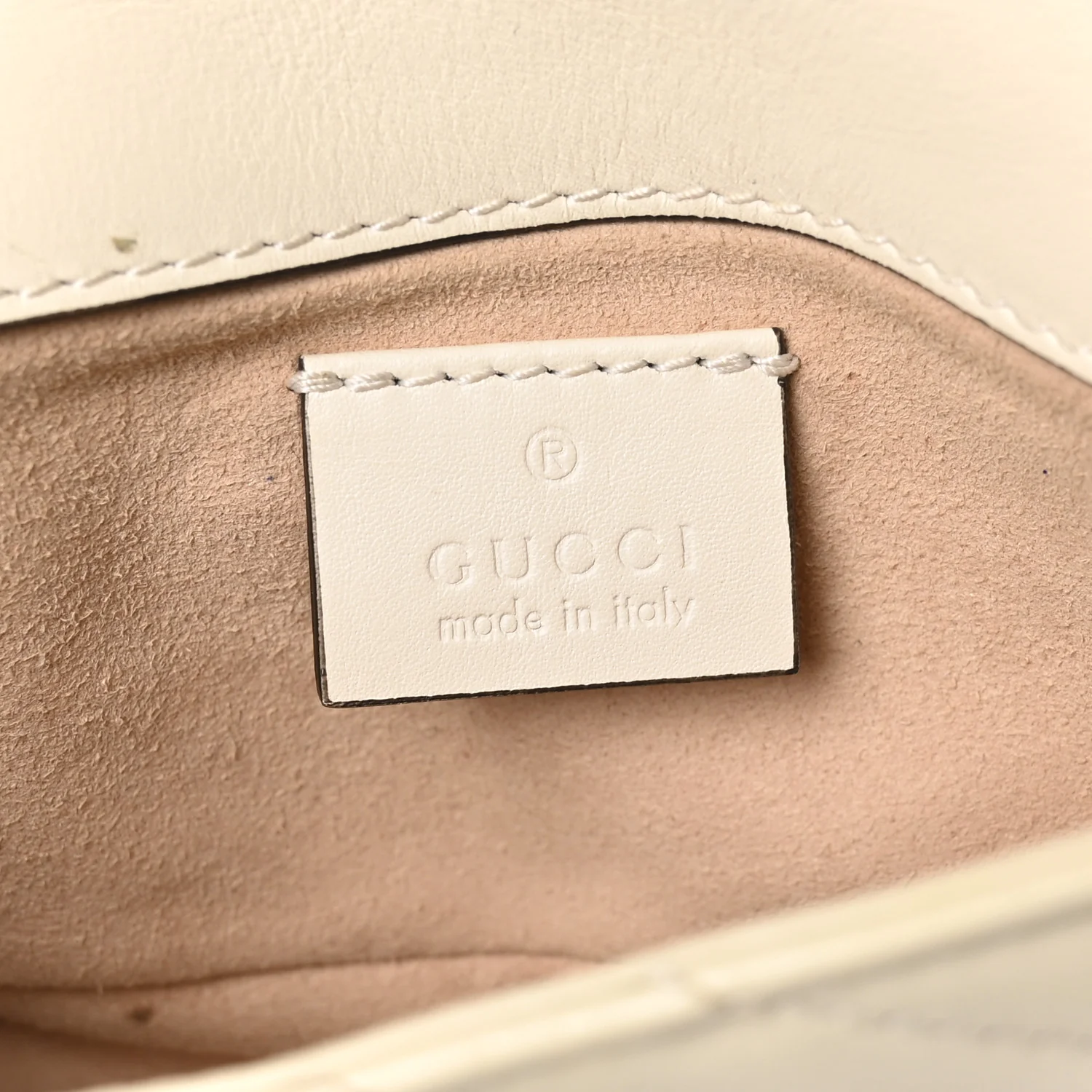 Calfskin Matelasse Super Mini GG Marmont Shoulder Bag White - Image 6