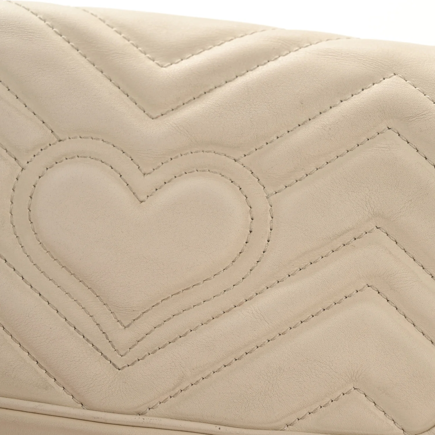 Calfskin Matelasse Super Mini GG Marmont Shoulder Bag White - Image 14