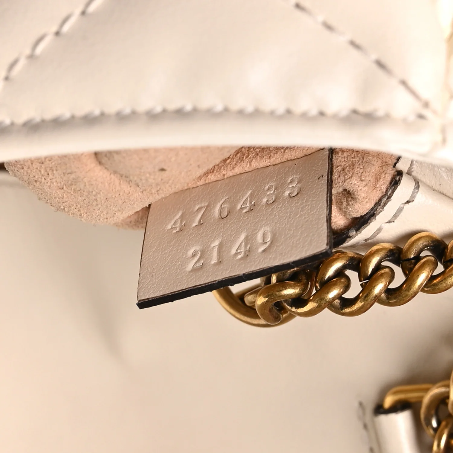 Calfskin Matelasse Super Mini GG Marmont Shoulder Bag White - Image 7