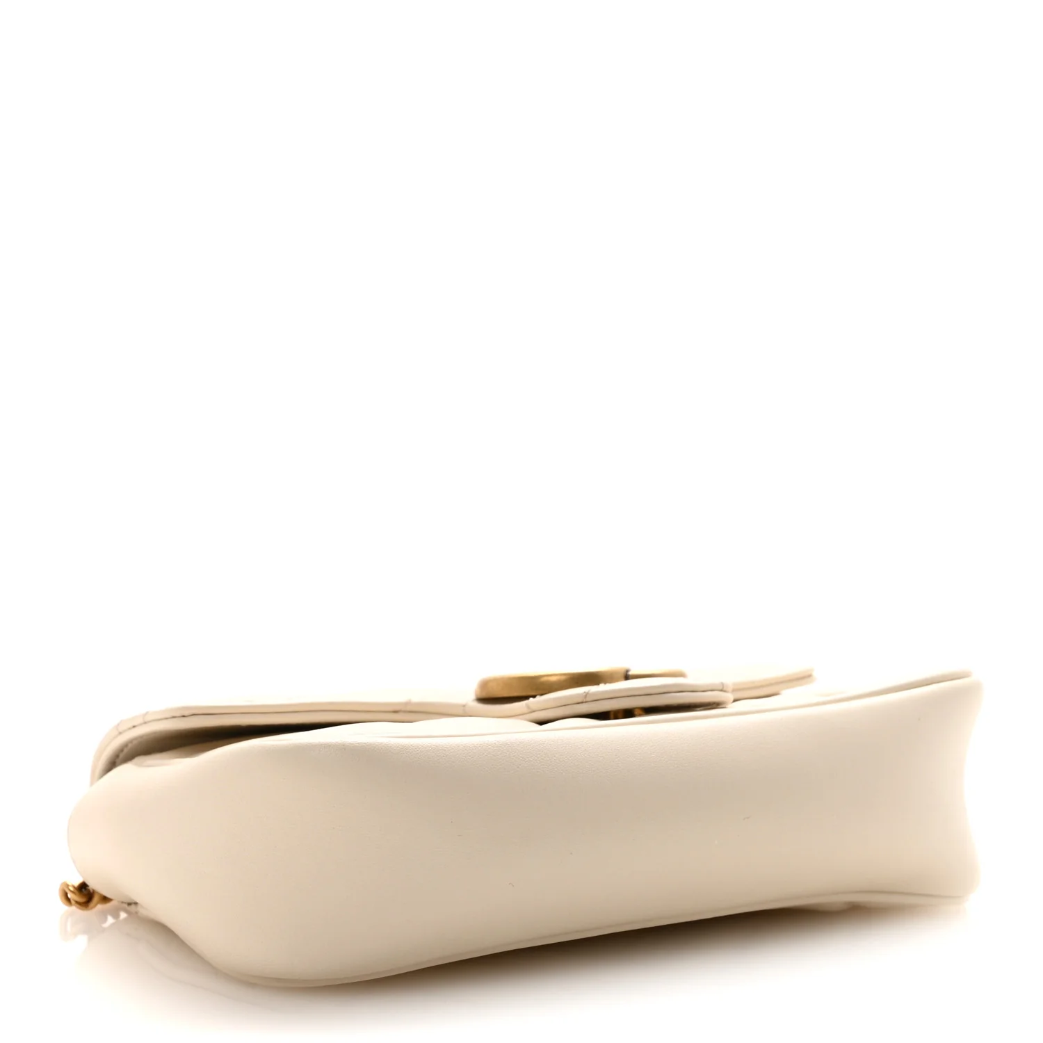 Calfskin Matelasse Super Mini GG Marmont Shoulder Bag White - Image 4