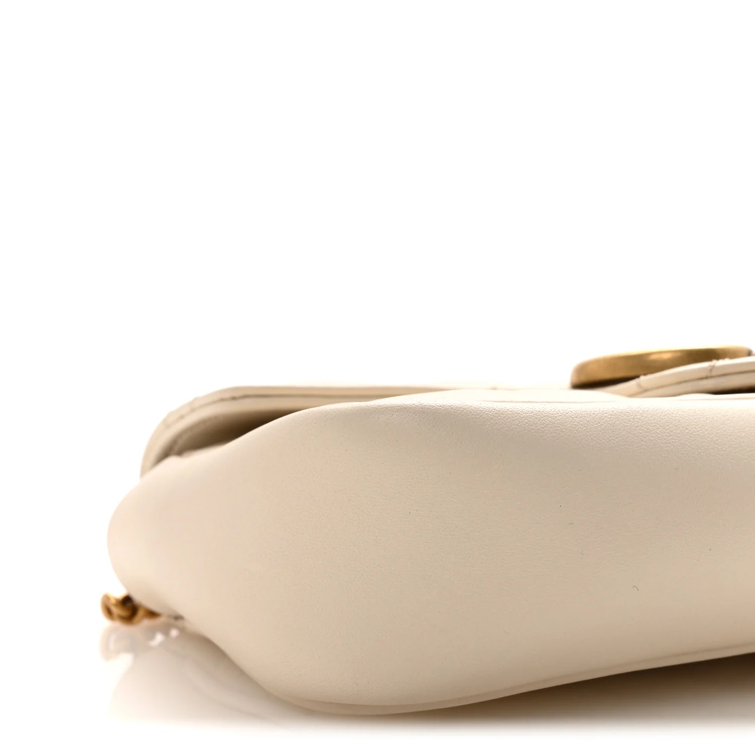 Calfskin Matelasse Super Mini GG Marmont Shoulder Bag White - Image 9